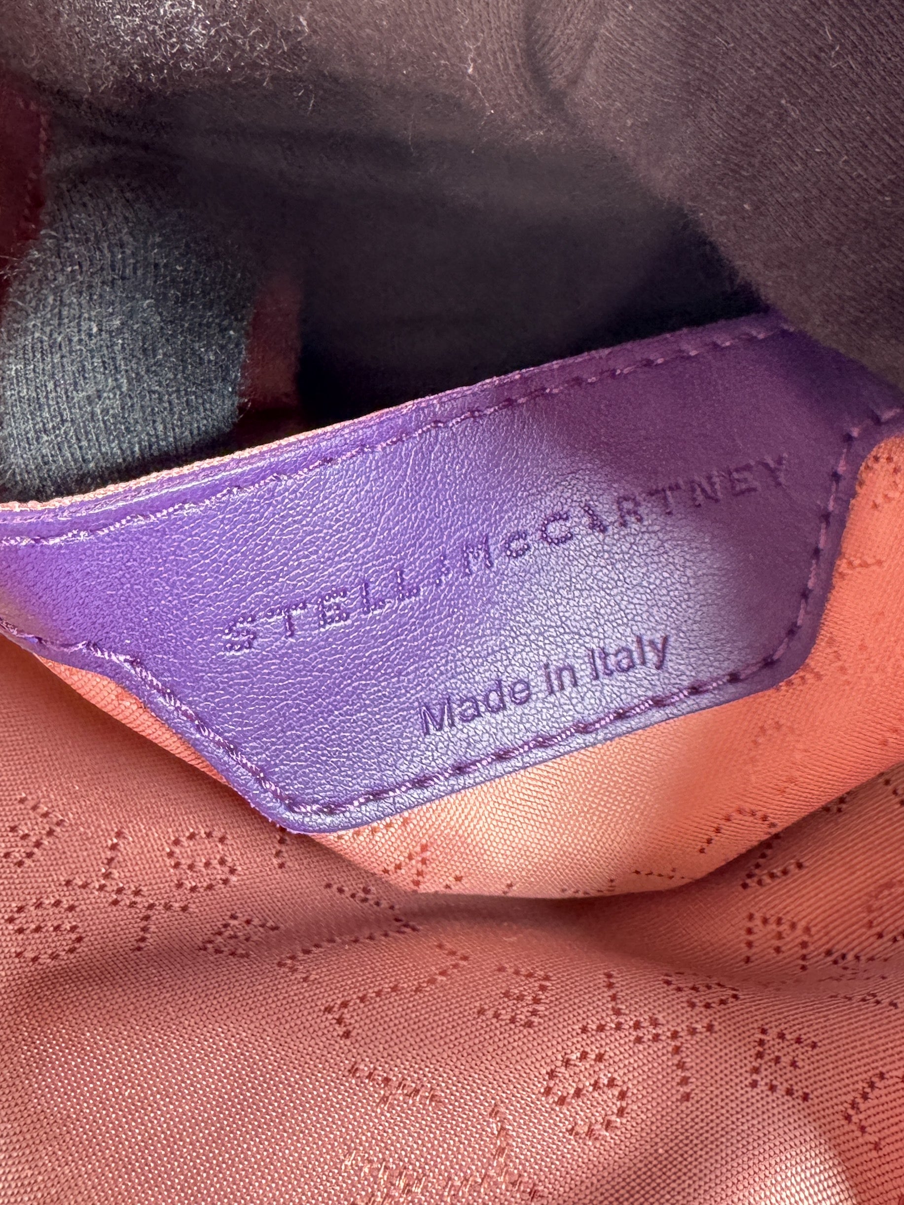 Stella McCartney purple Falabella shaggy deer mini backpack W9477