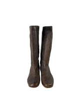 Prada brown leather perforated boots size 38 3W5203