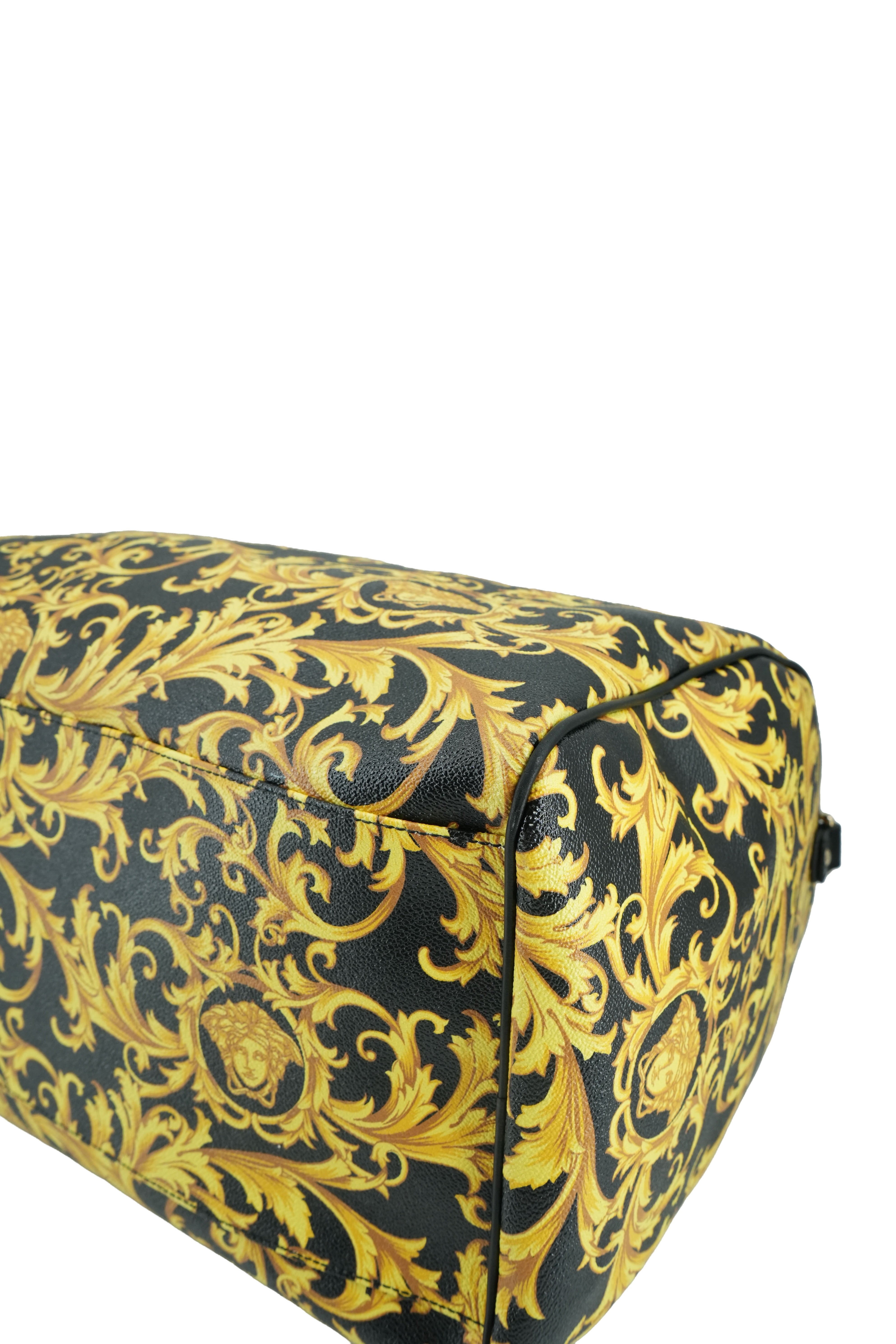 Versace black yellow new baroque weekender