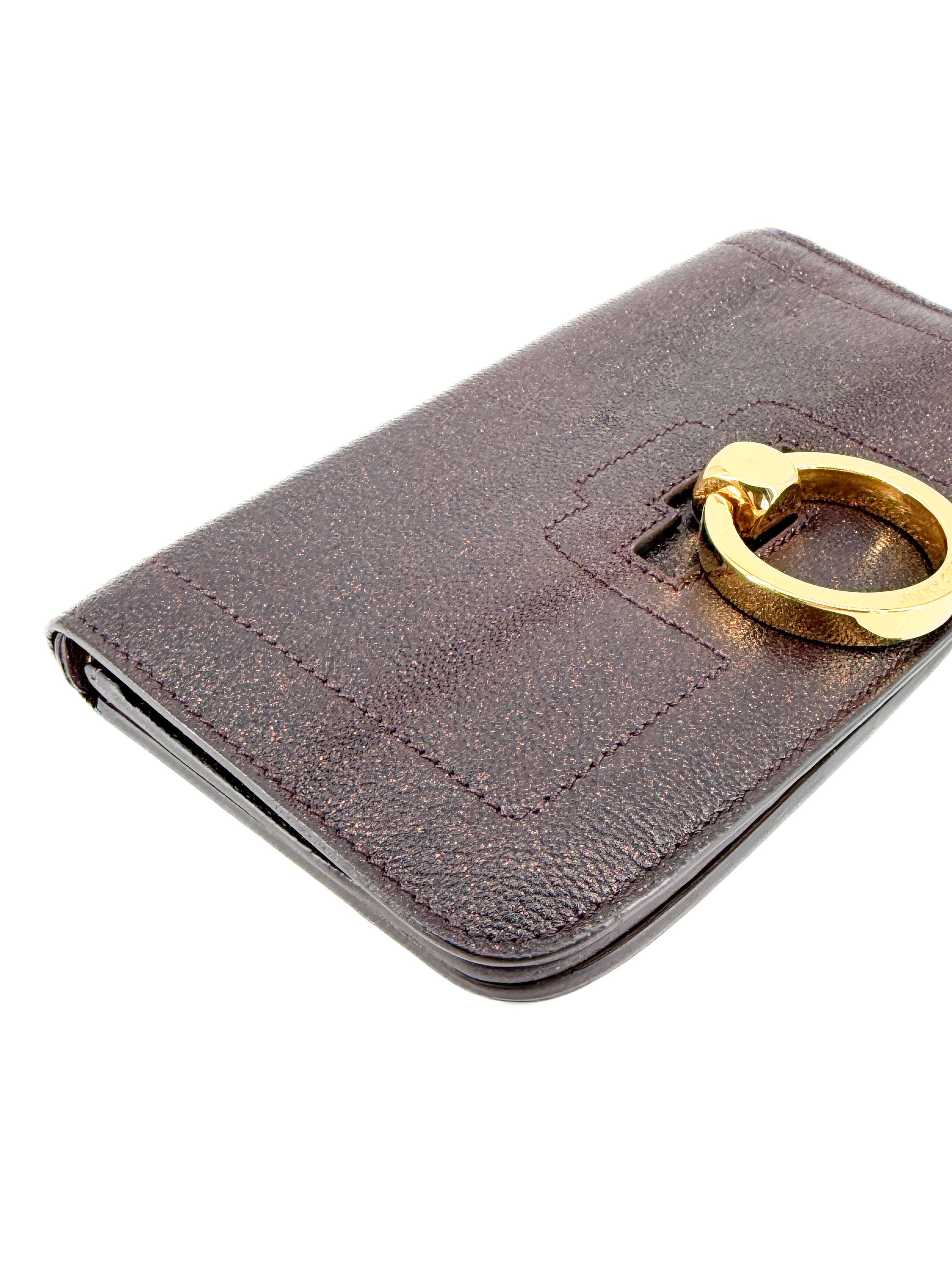 Jimmy Choo brown metallic clutch