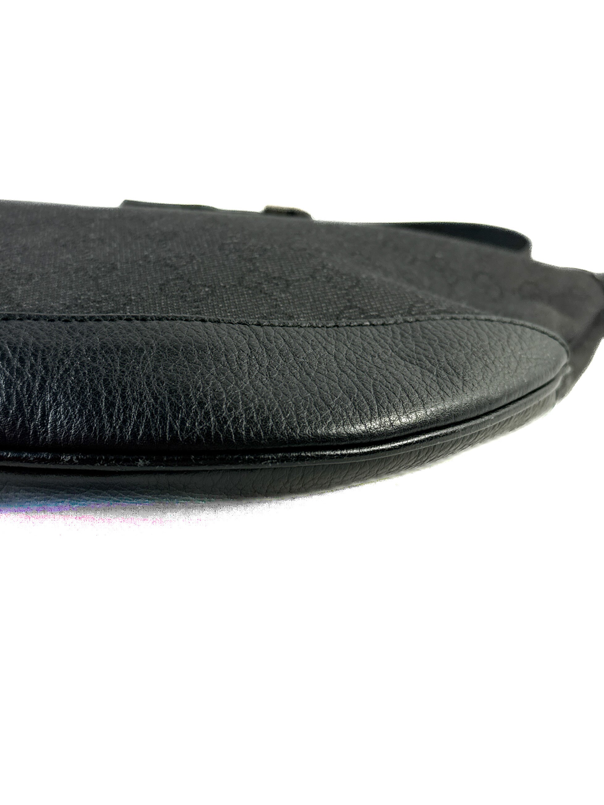 Gucci black denim/leather half moon crossbody 27238052175308