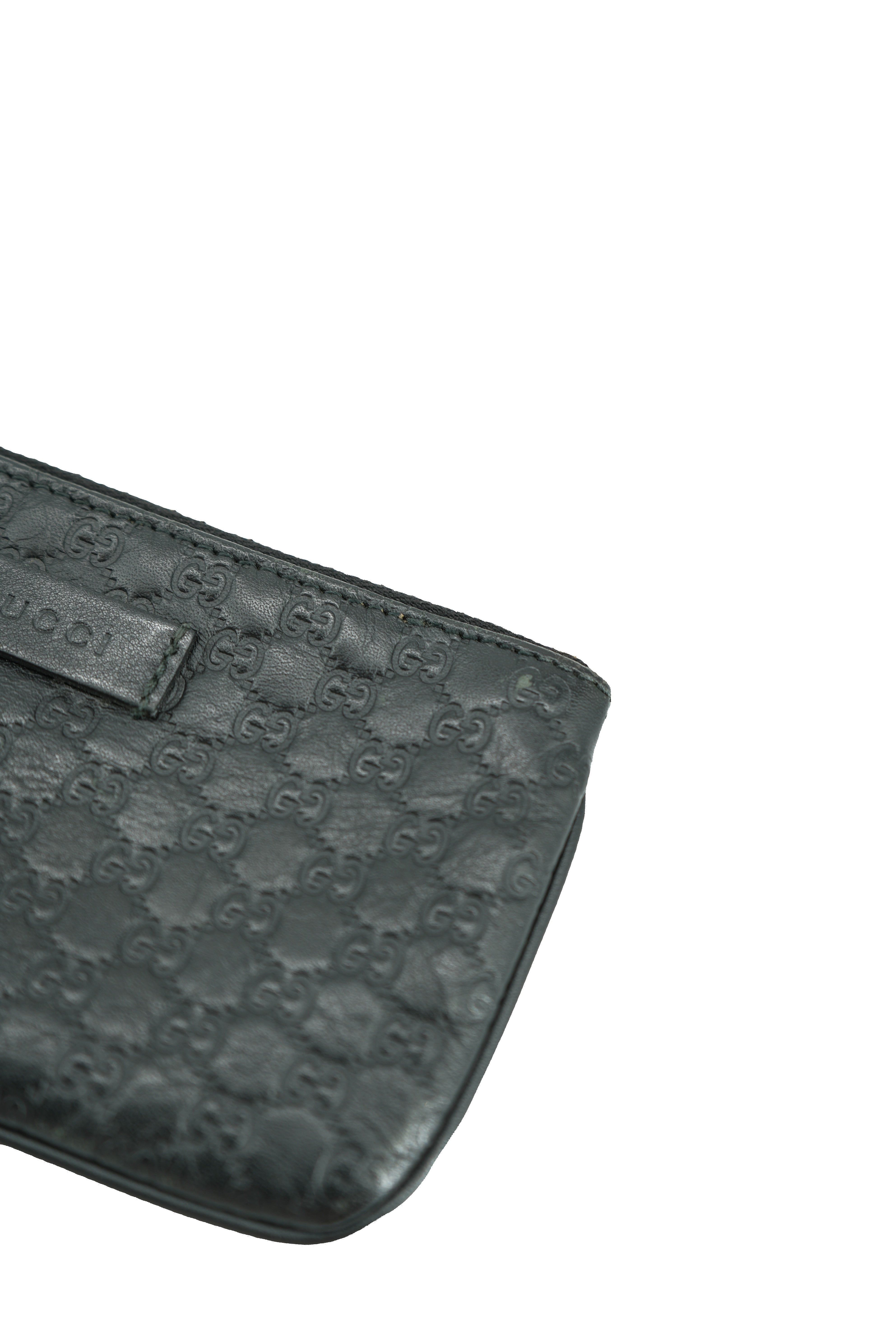 Gucci black leather Guccissima key pouch 544248 205887