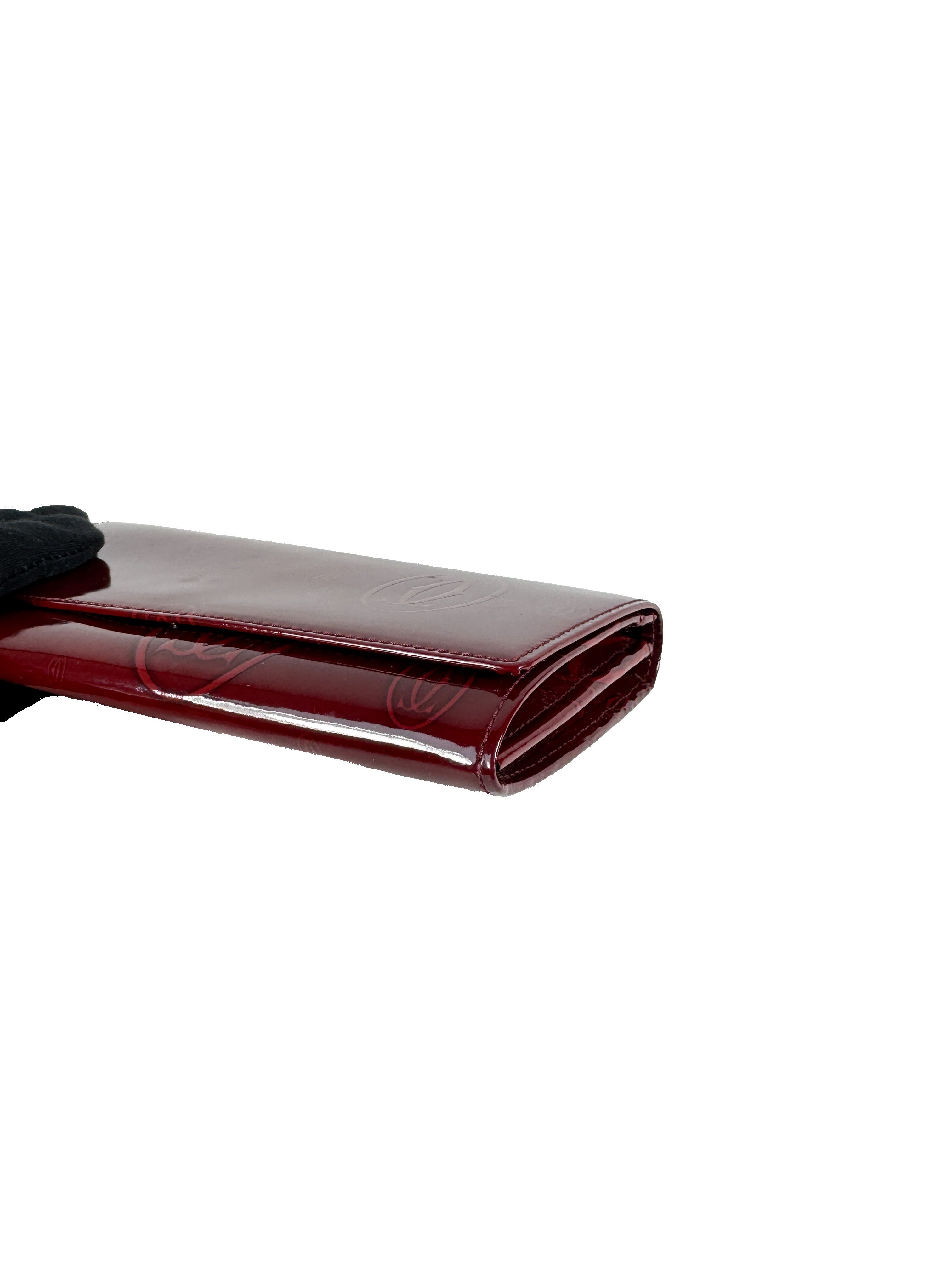 Cartier red patent leather Happy Birthday wallet  FCWE