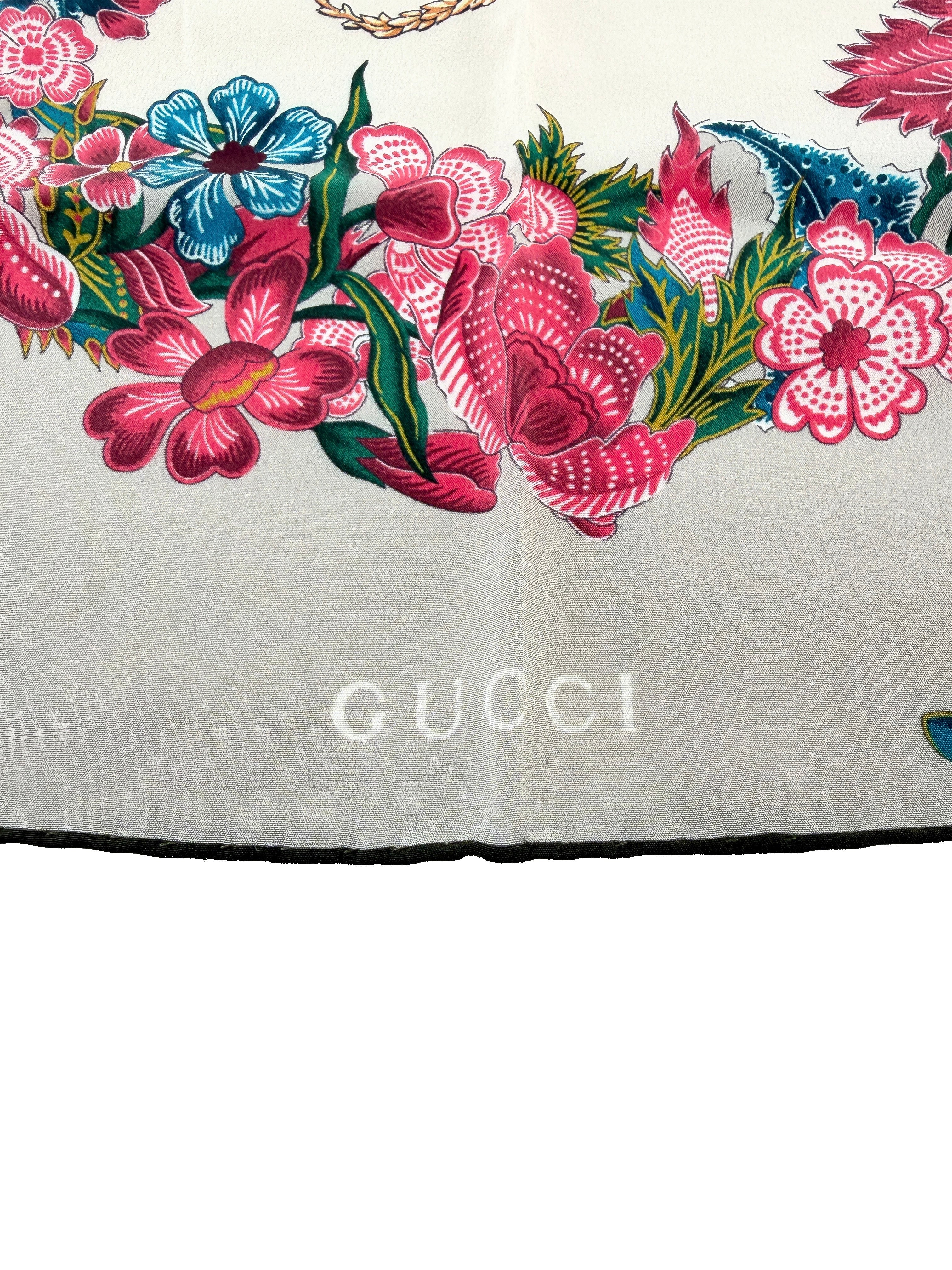 Gucci mini silk floral scarf