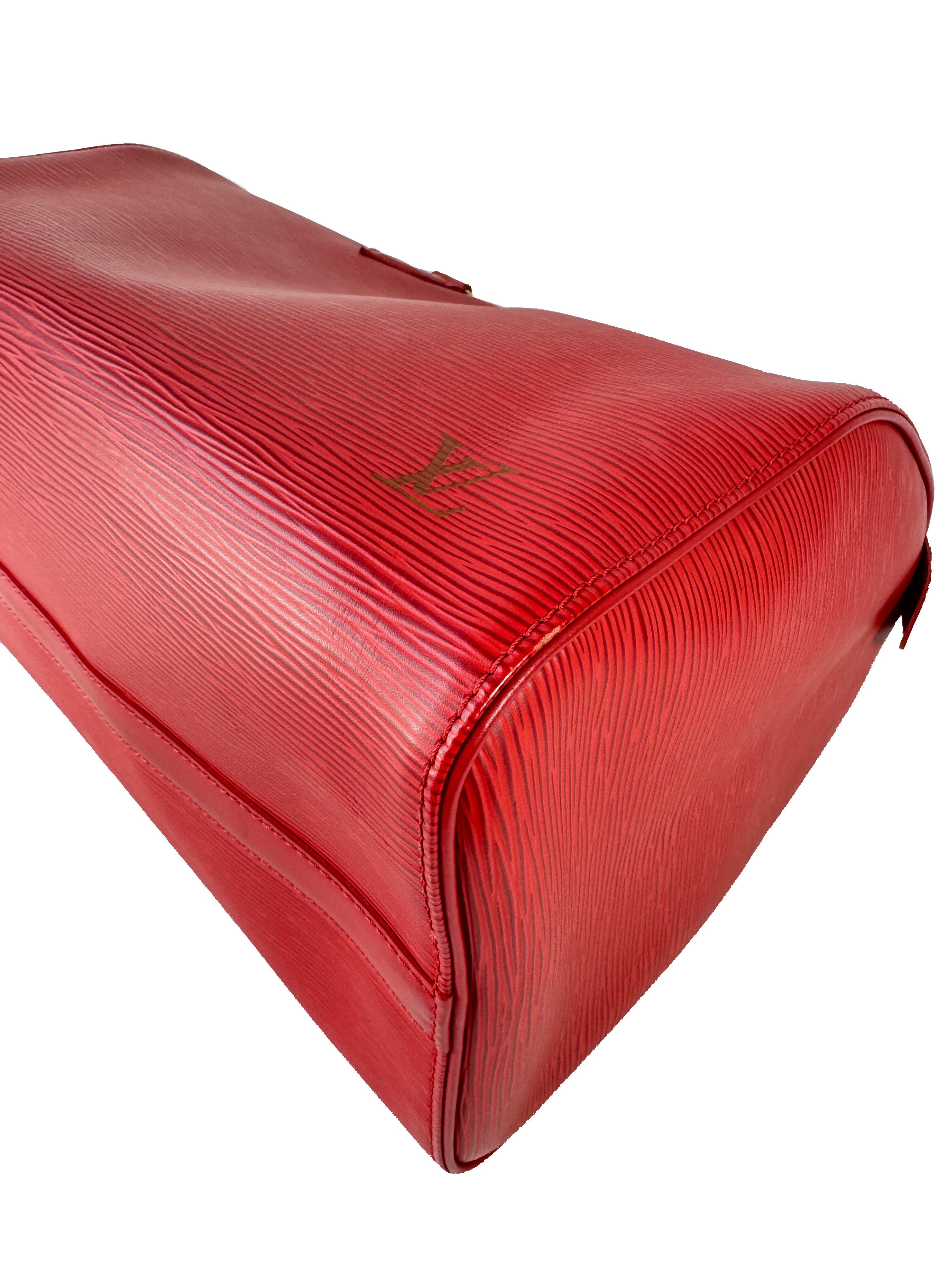 Louis Vuitton red epi leather Speedy 30  SP0024