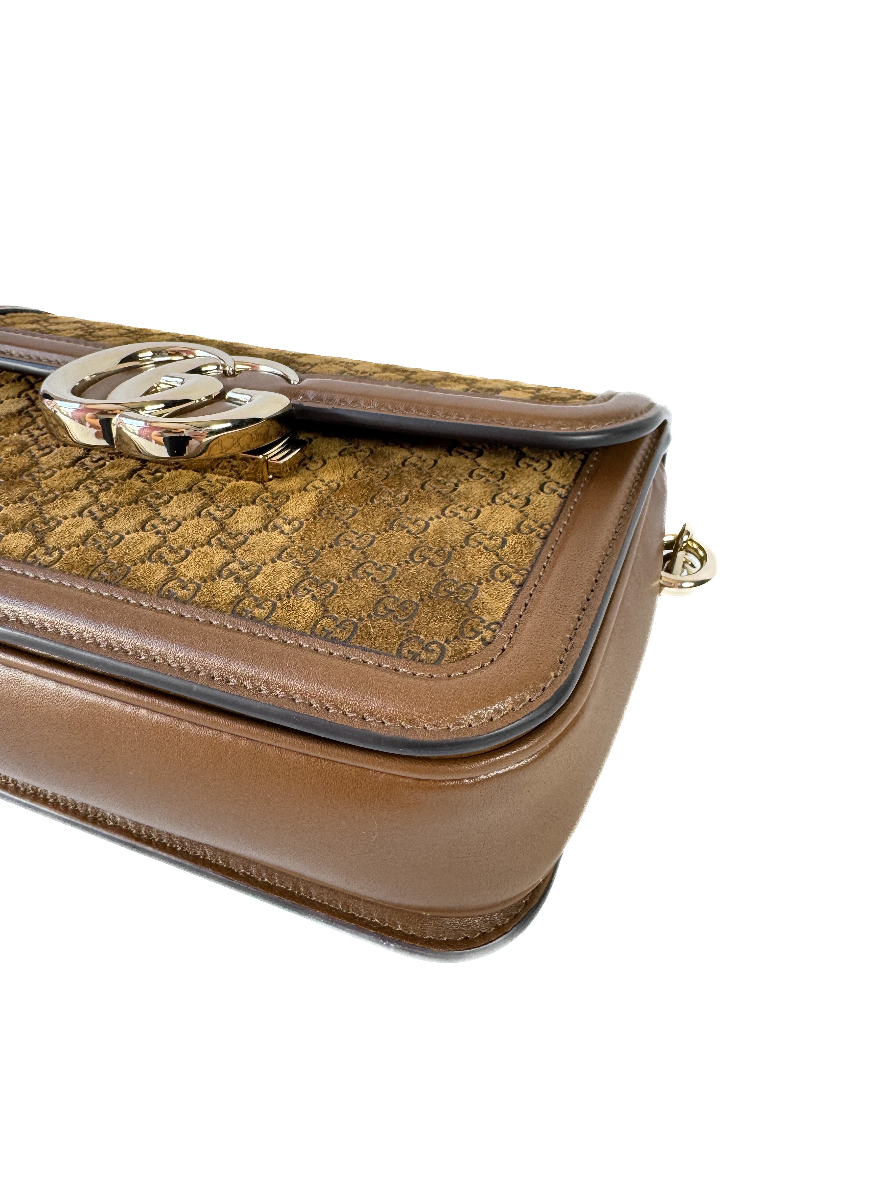 Gucci brown suede GG small Go bag 650815