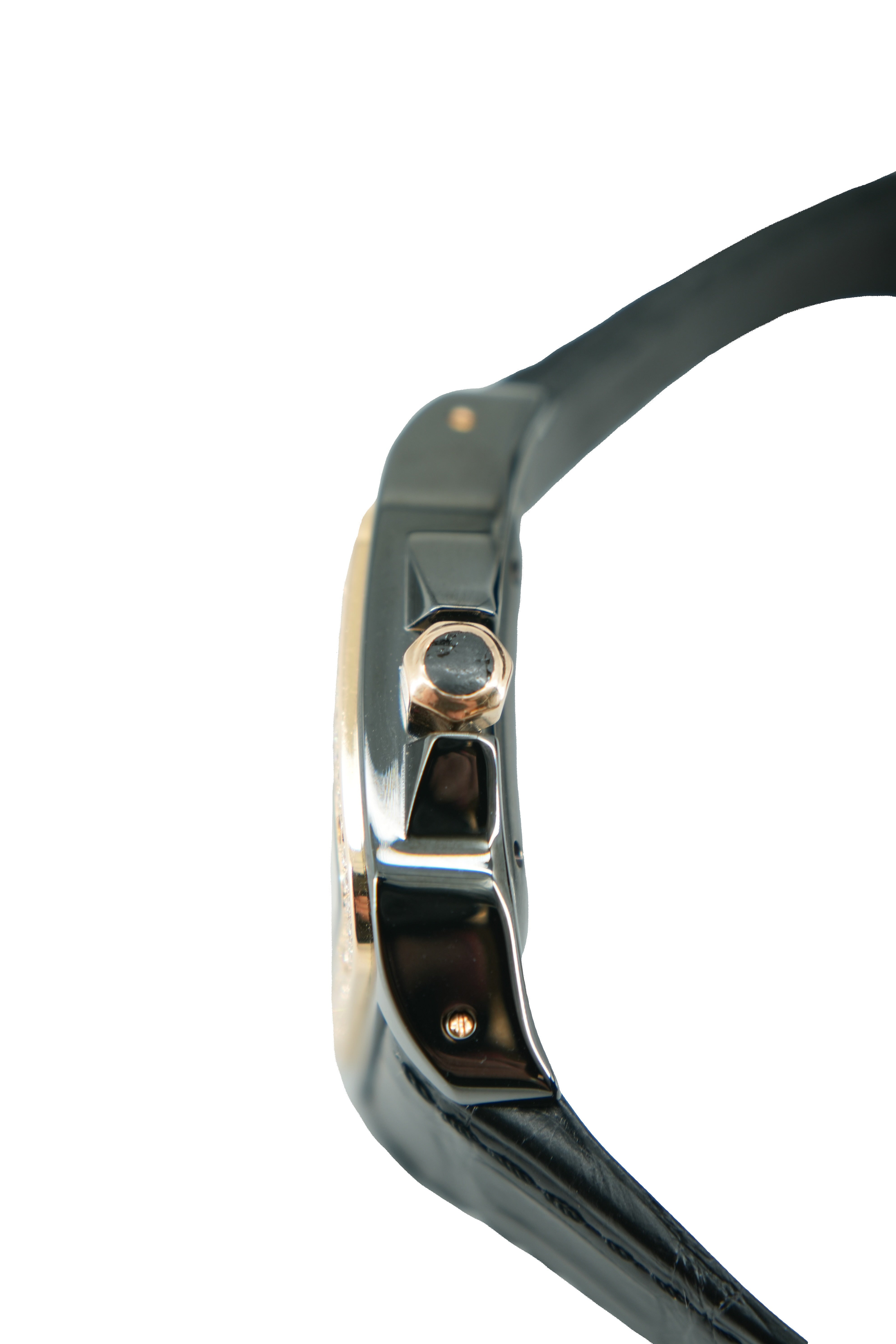 Cartier Santos 100 Ref 2878 18k Rose Gold Diamond Bezel watch