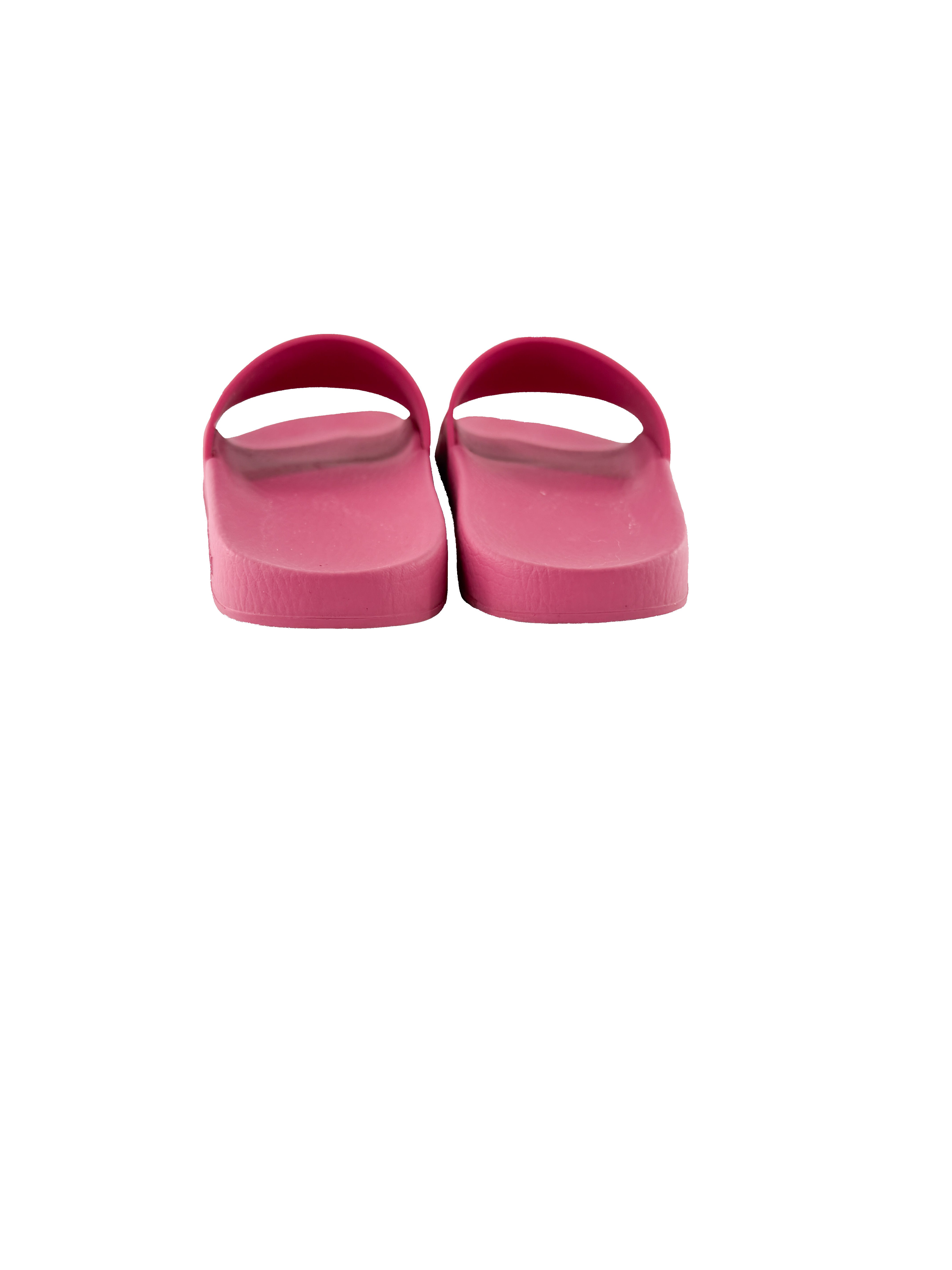 Gucci hot pink rubber pool slides size 37 BOX
