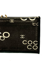 Chanel black white Coco coin key pouch