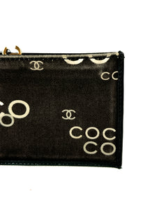 Chanel black white Coco coin key pouch