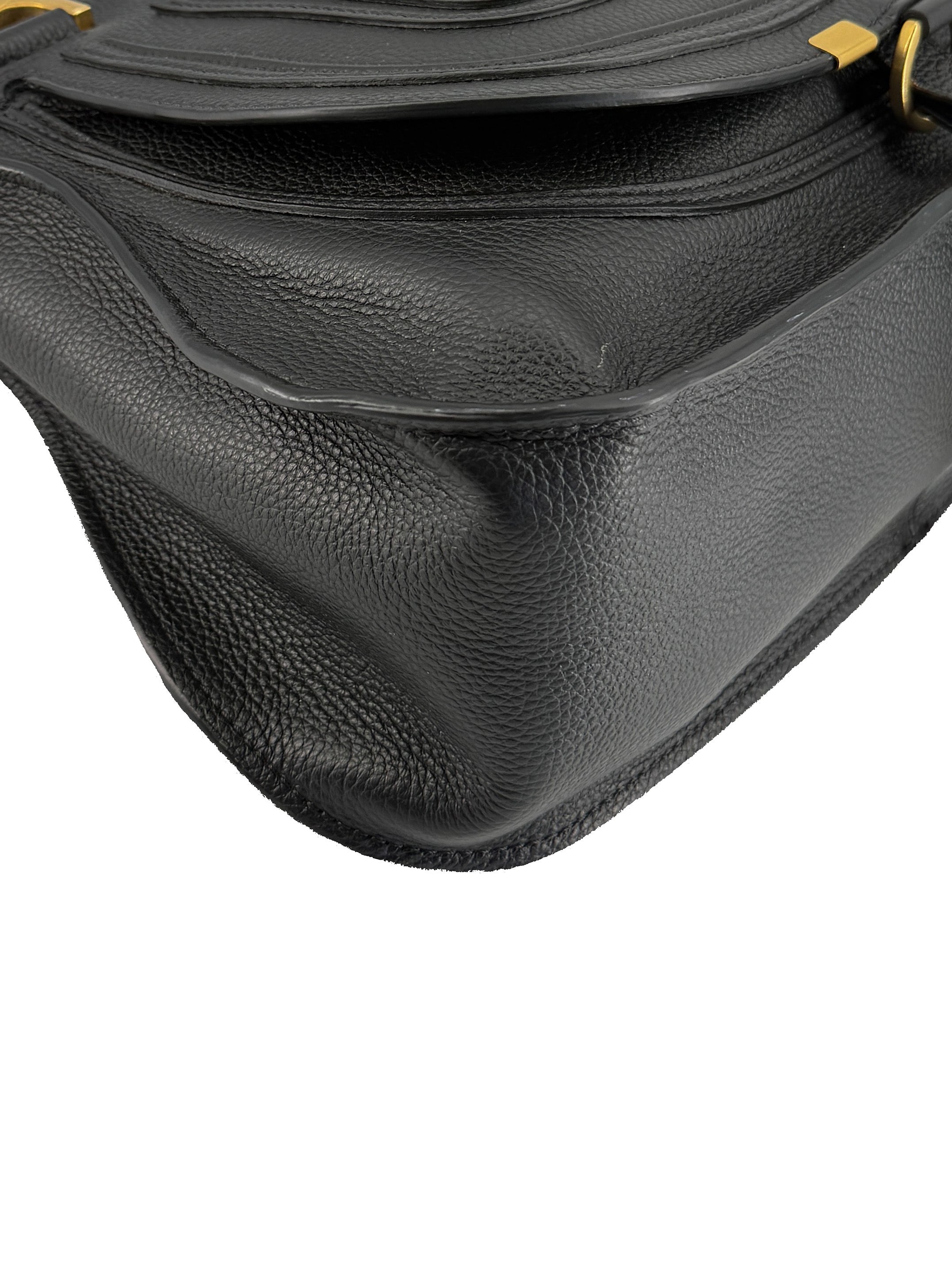 Chloé black leather Marcie double carry satchel D0NVSN