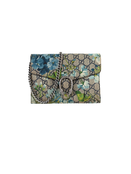 Gucci GG Supreme Monogram Blooms Mini Dionysus Chain Wallet 401231 214