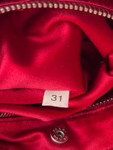 Prada red print silk mini bag