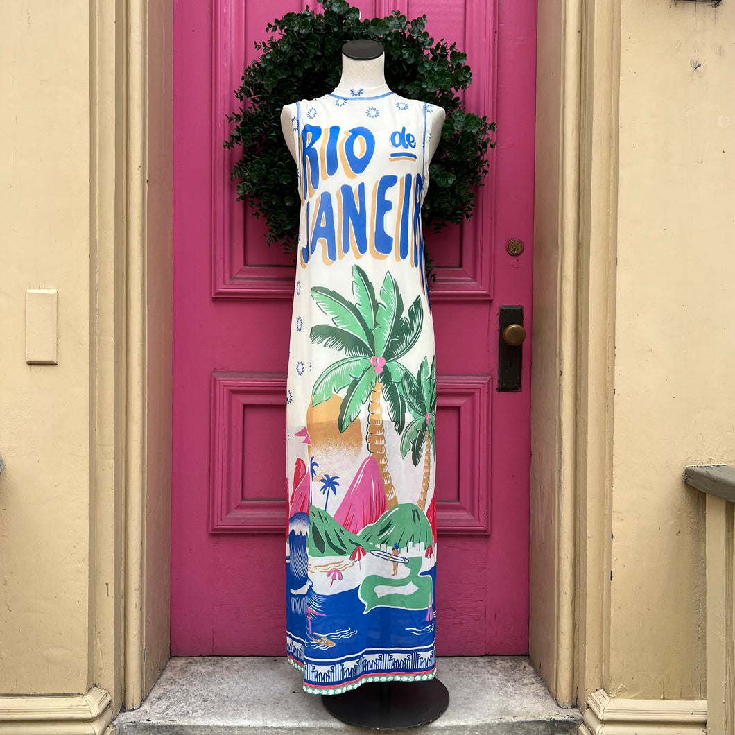 FARM RIO multicolor Rio de Janeiro dress size L NWT