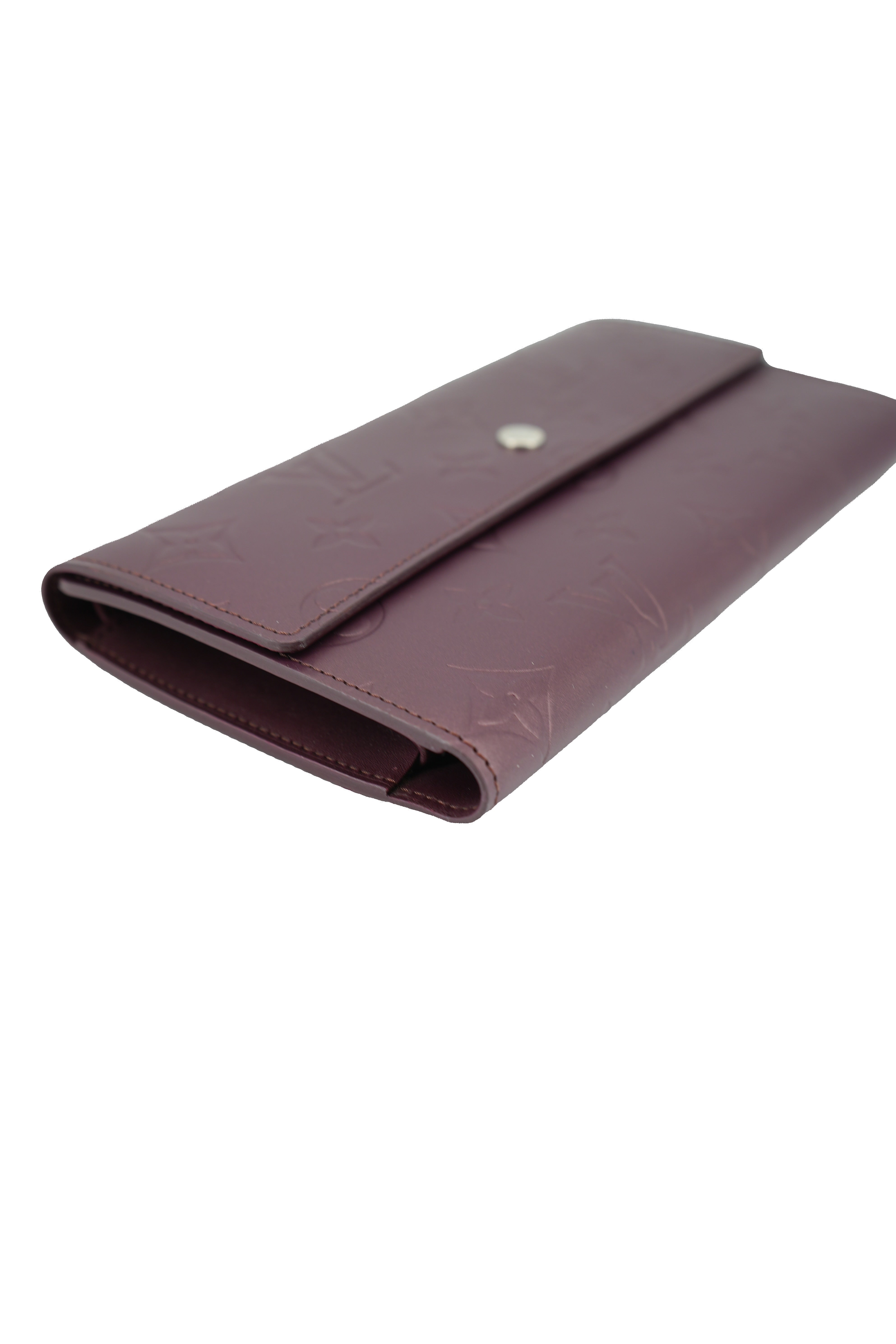 Louis Vuitton burgundy matte vernis Sarah wallet TH0072