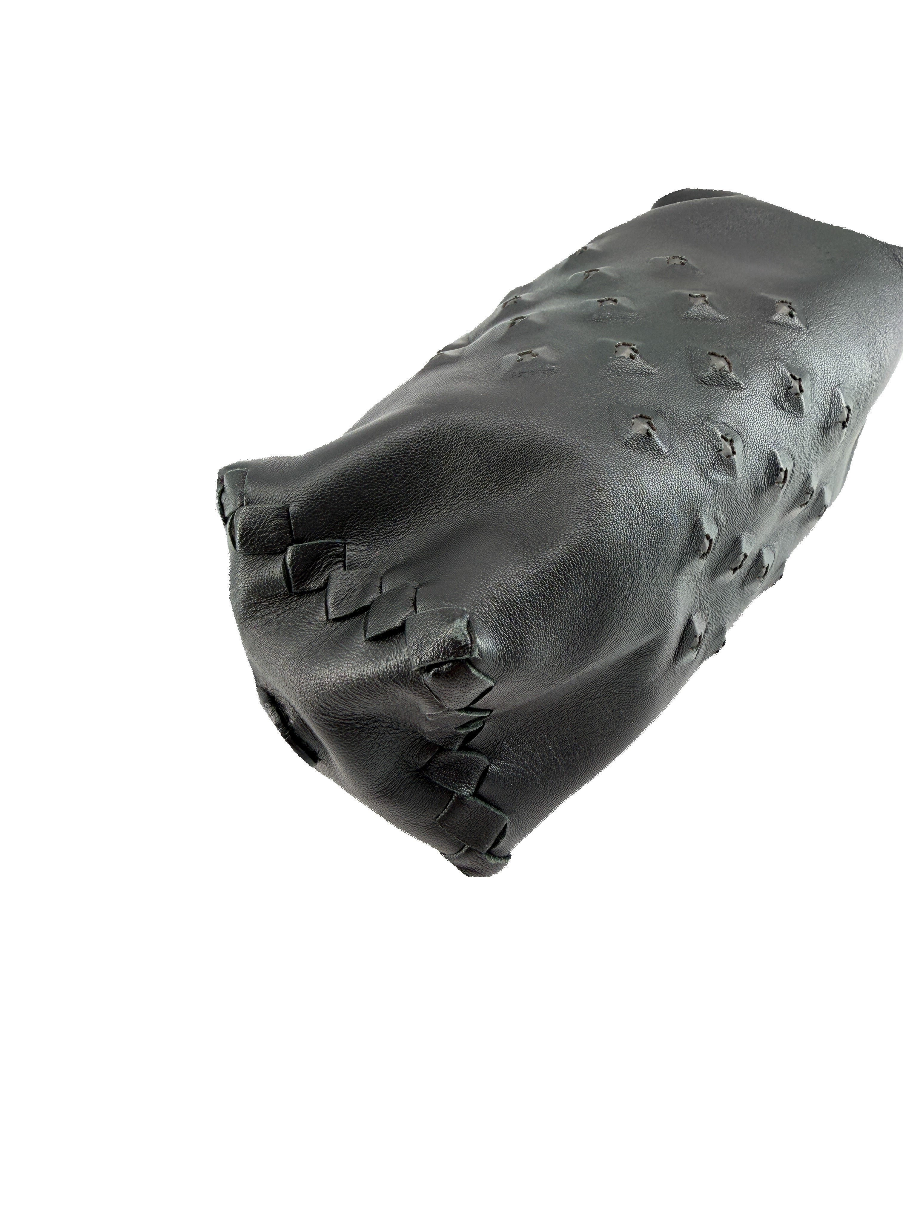 Bottega Veneta black leather studded wristlet B009743100