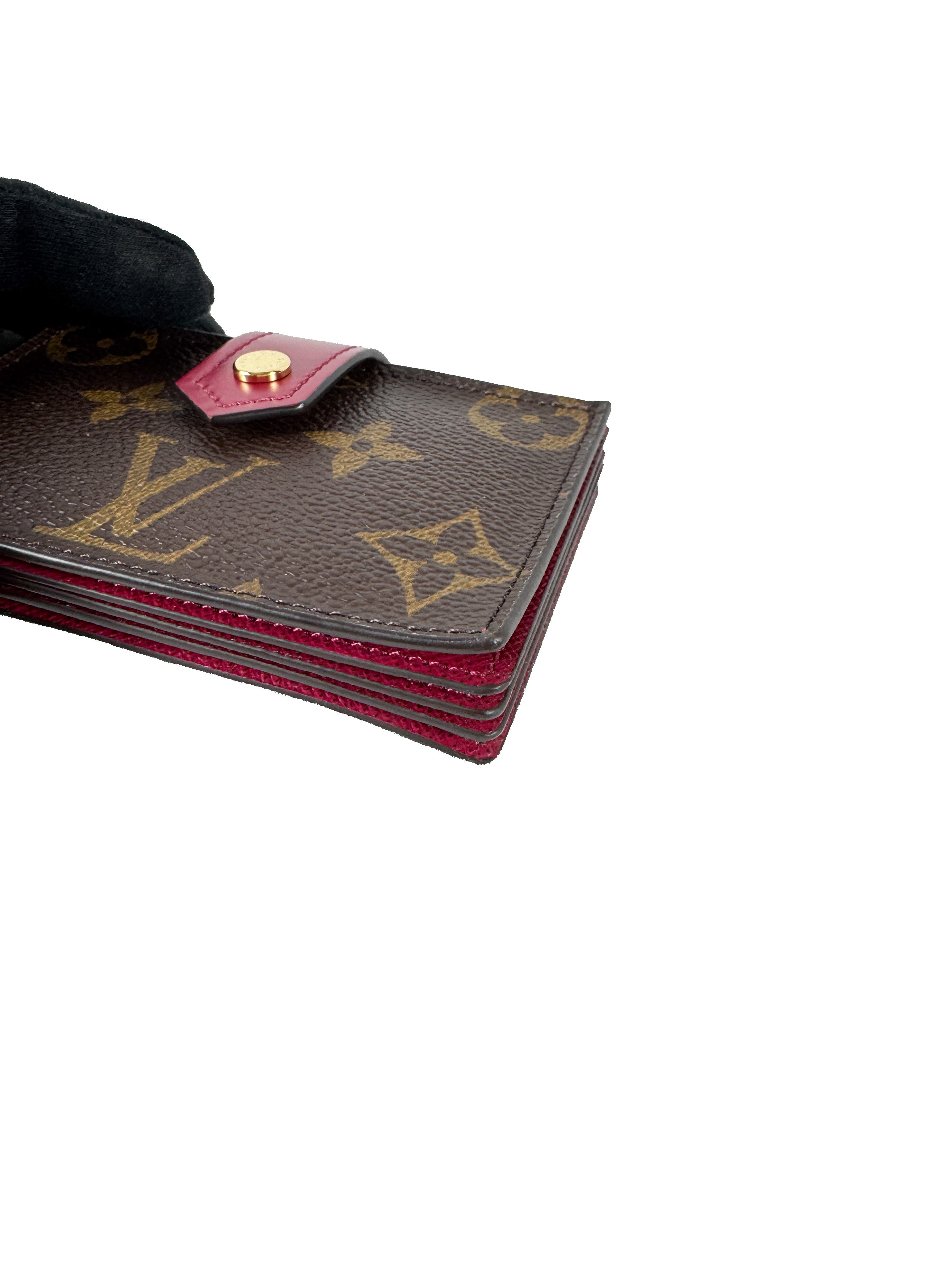 Louis Vuitton Monogram Gusset Card Holder dark pink FH3280