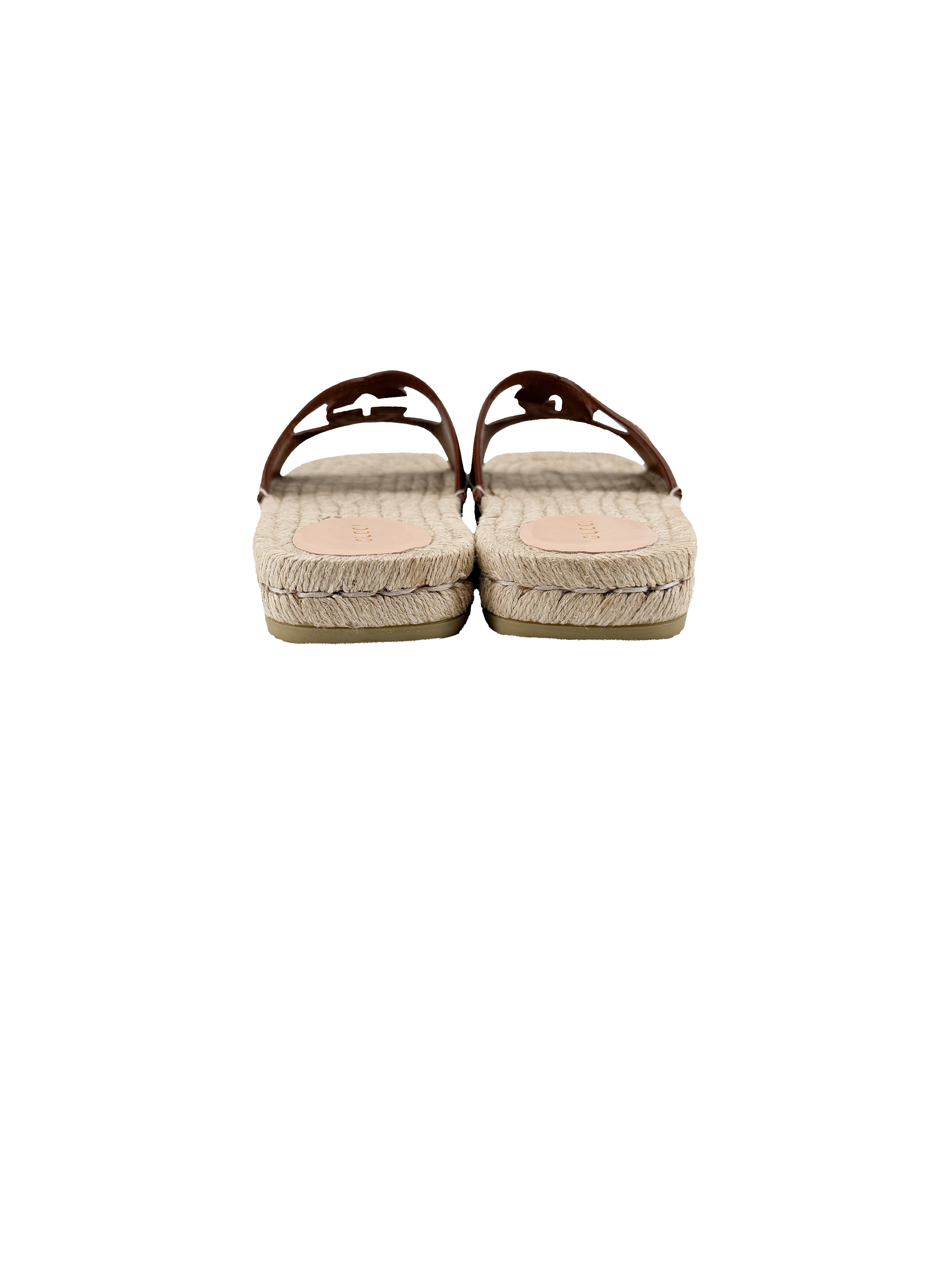 Gucci interlocking G espadrille slides size 37 NEW BOX