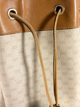 Gucci cream/brown micro GG drawstring bucket bag 001-115-4793