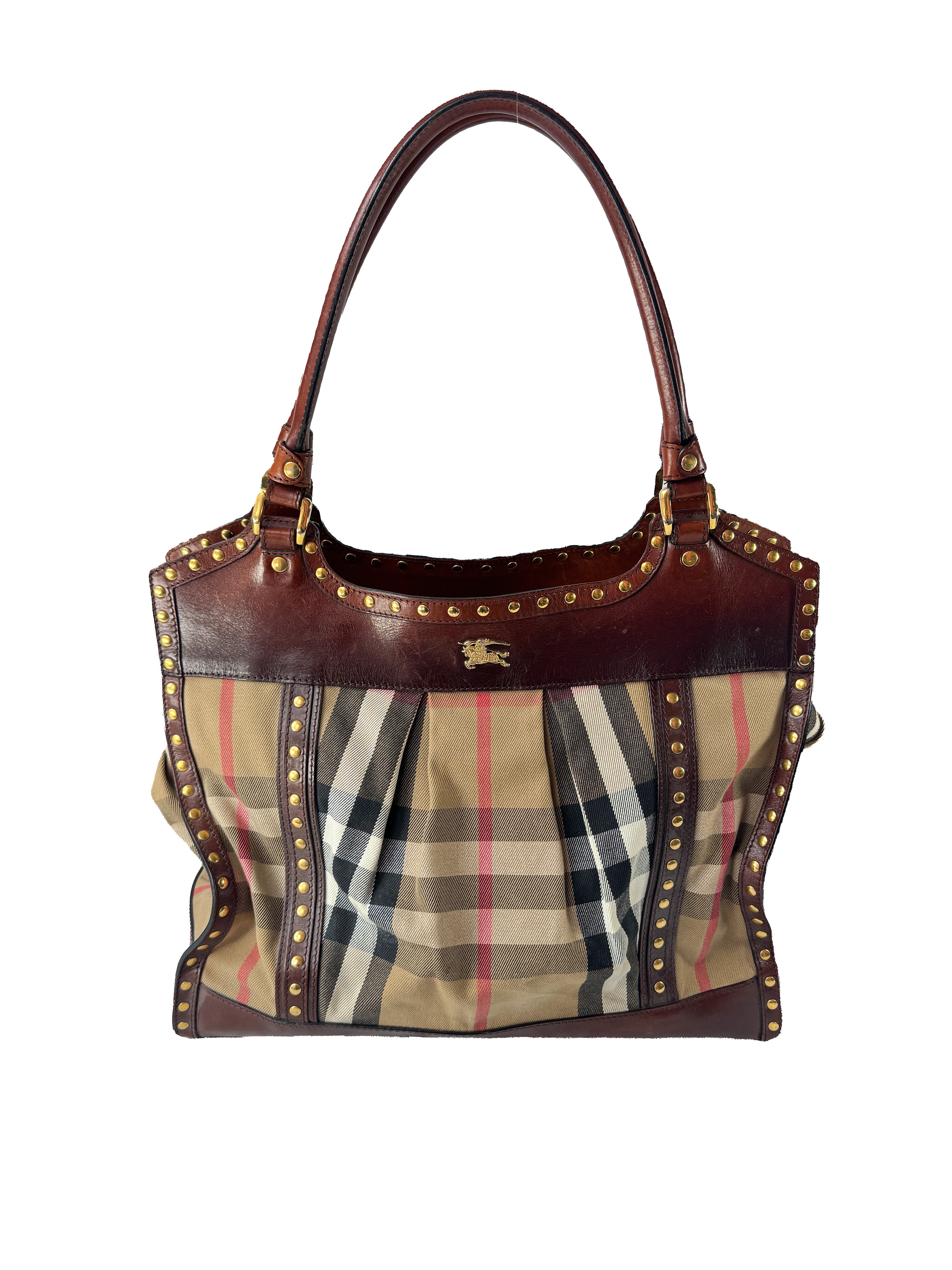 Burberry house check studded large gingham tote ITEFFEPI14SCA