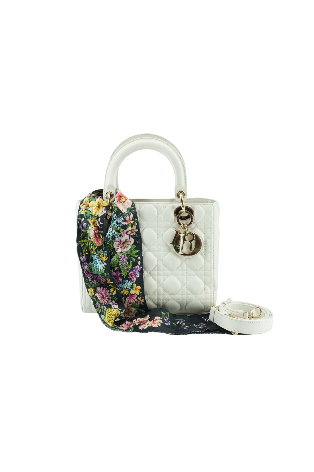 Dior off white Cannage Medium Lady Dior 0252