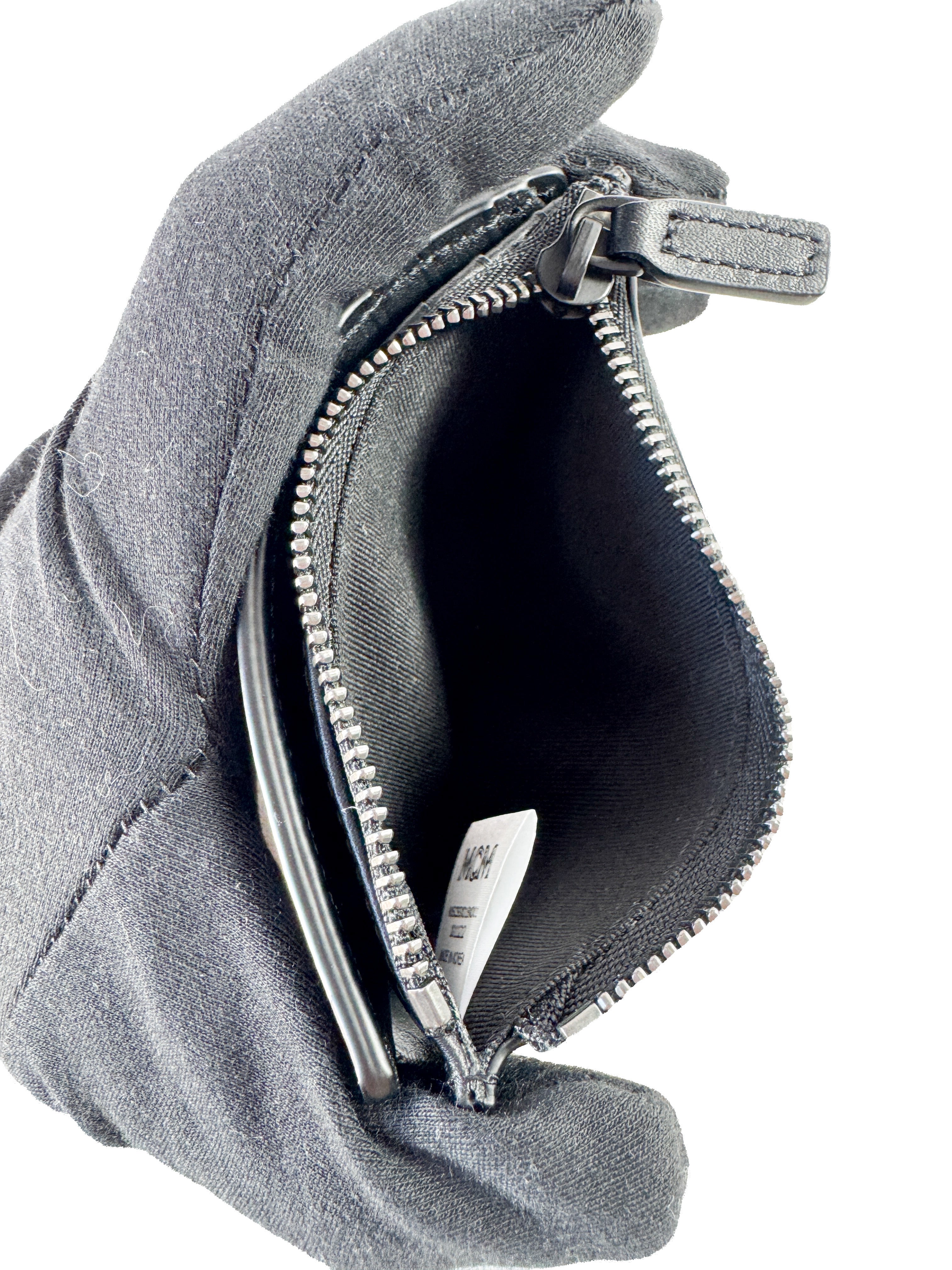 MCM black/purple leather compact wallet NEW