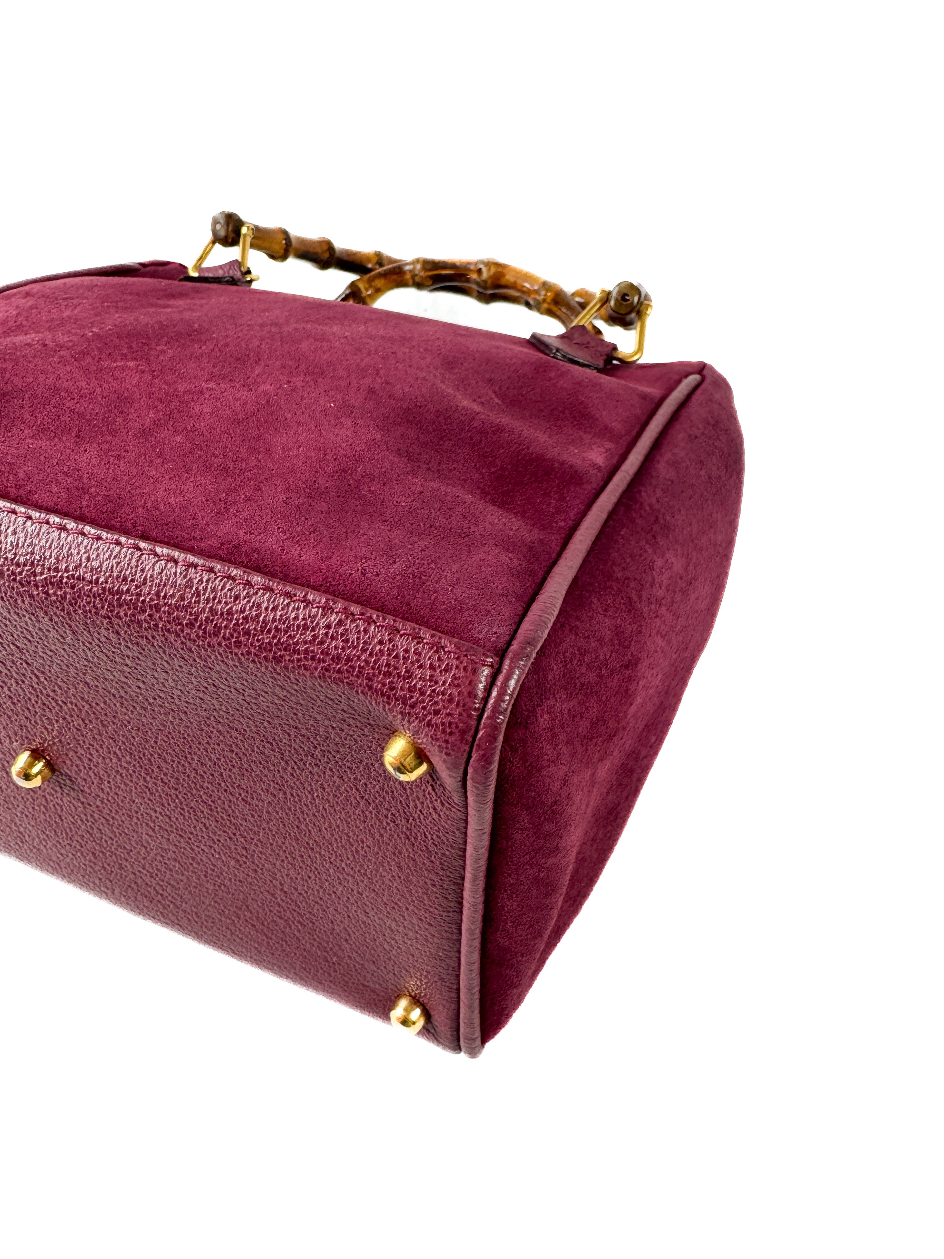Gucci purple suede vintage Bamboo bag 000 123 0316