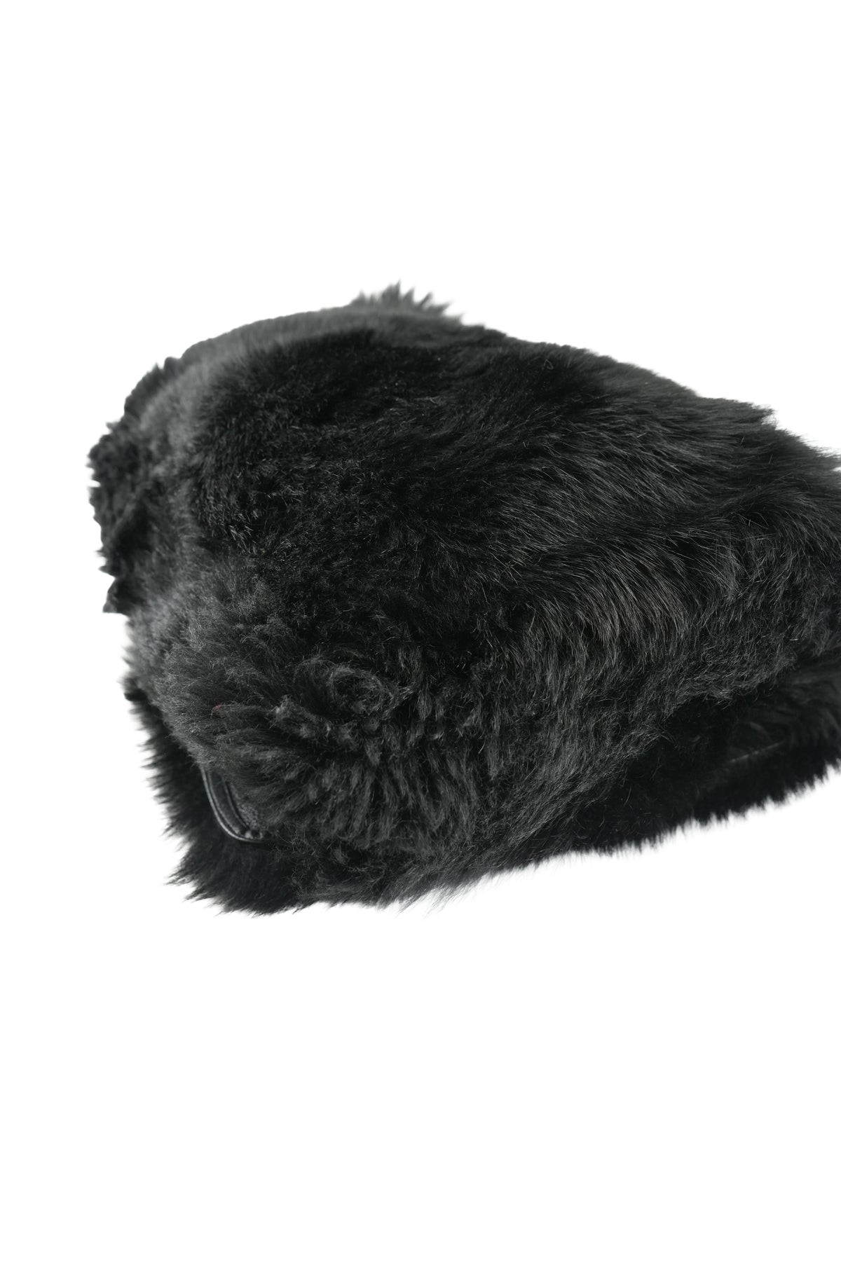 Gucci black fur messenger crossbody 001-1033-1935