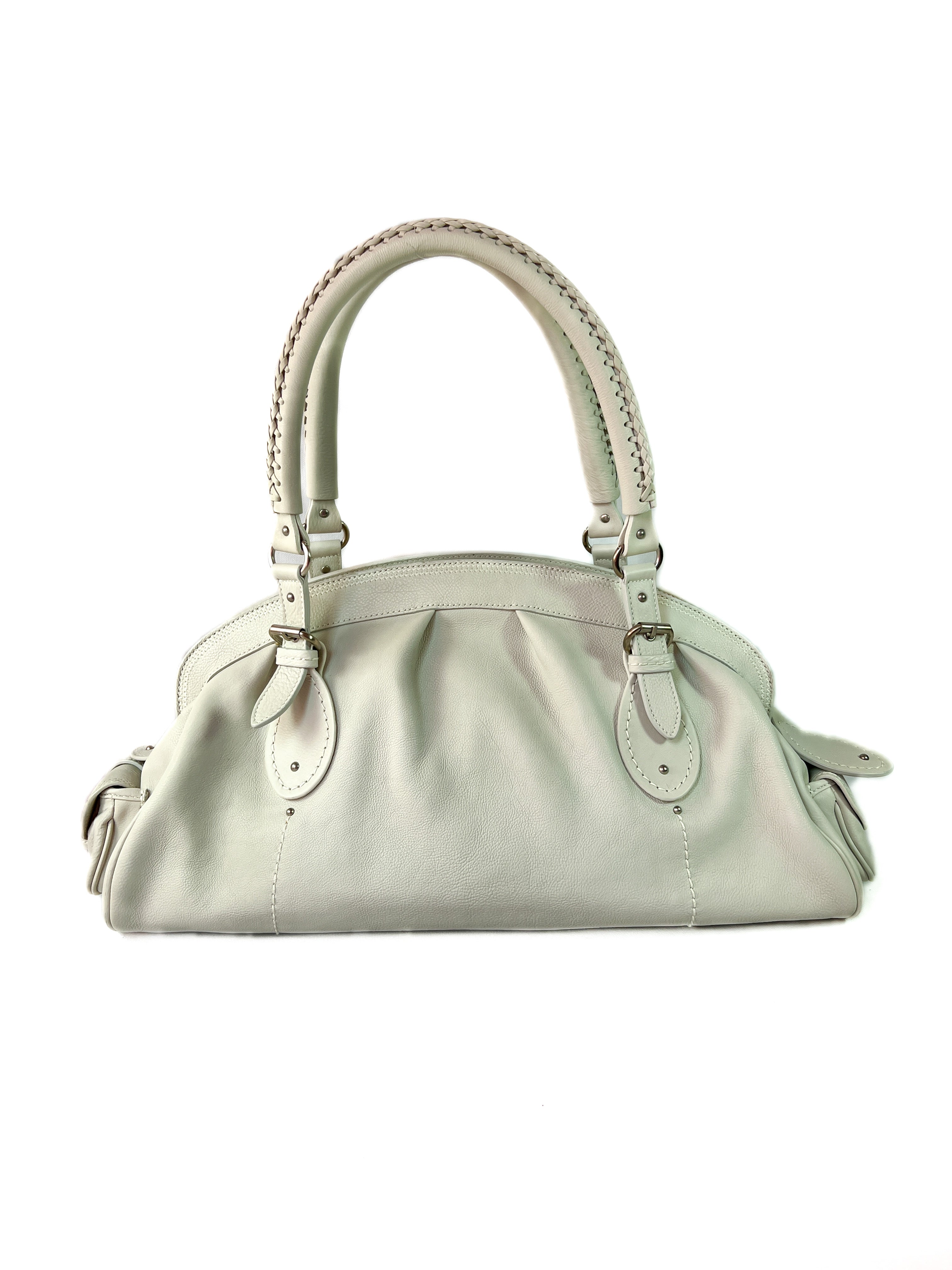 Christian Dior off white leather shoulder bag