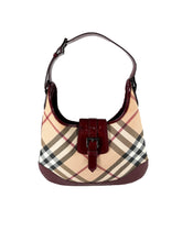 Burberry red patent leather Nova Brook medium hobo NWT