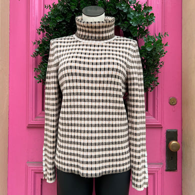 Maeve black brown long sleeve top size XL