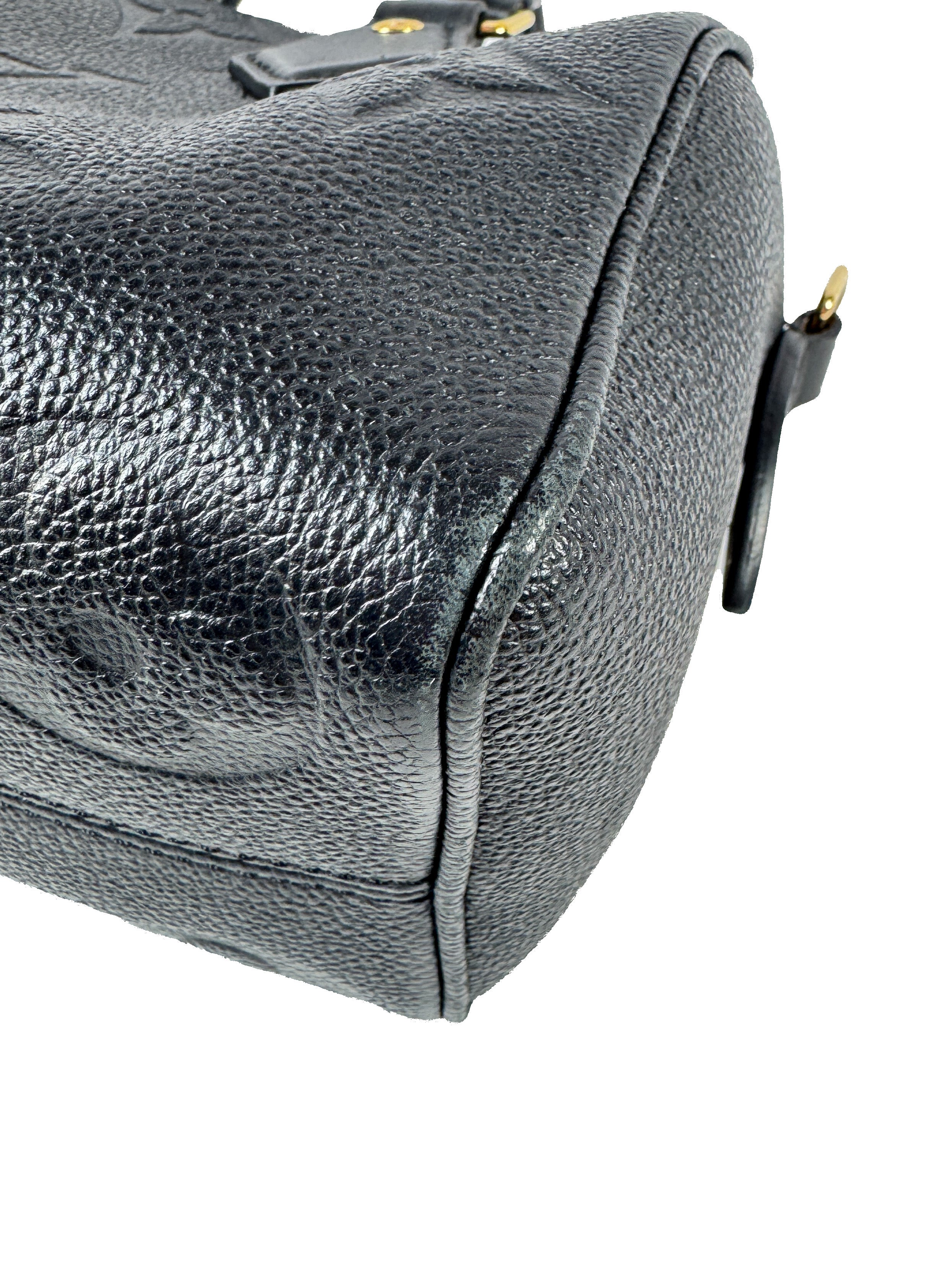 Louis Vuitton black empreinte leather Speedy 20 bandouliere NFC