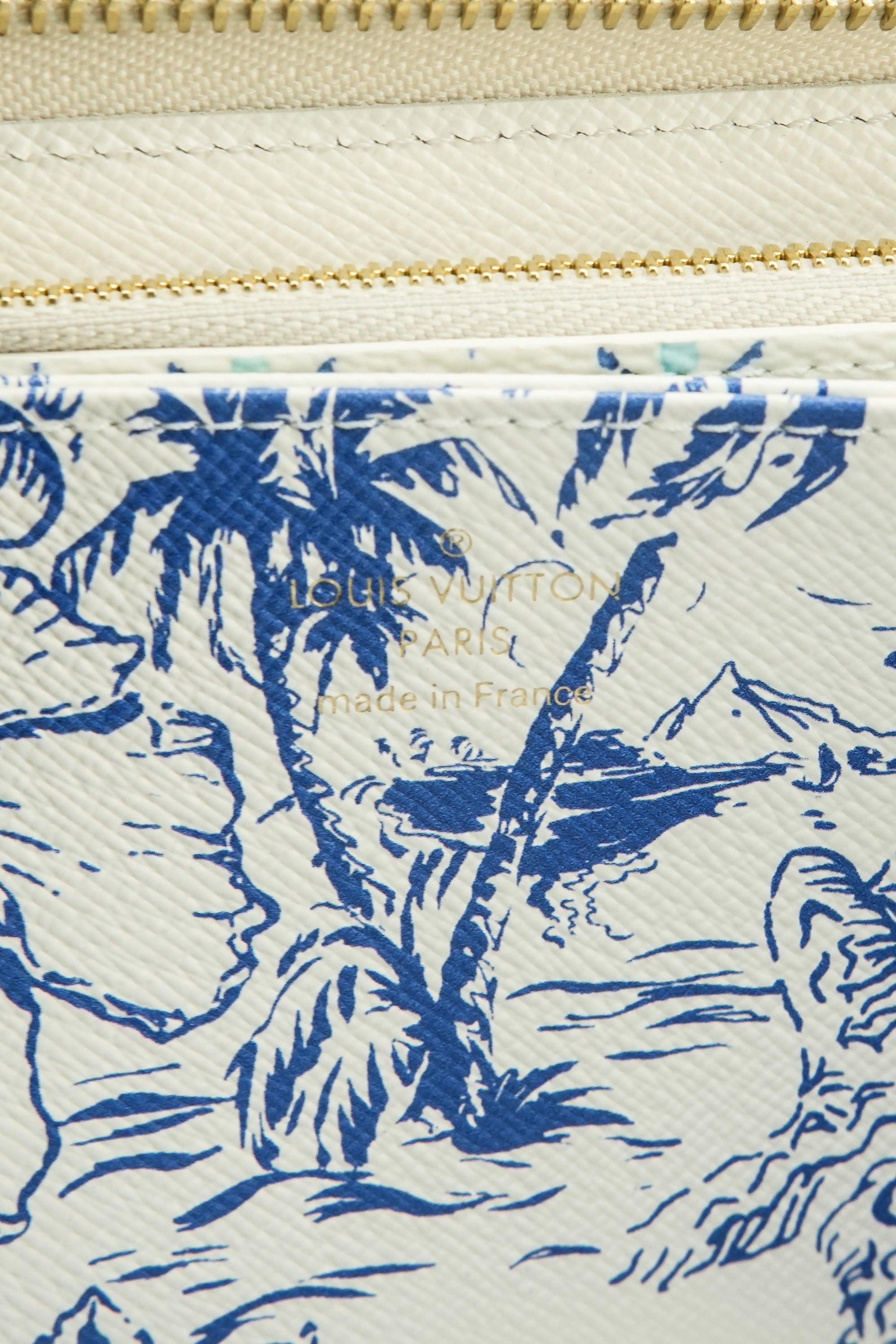 Louis Vuitton monogram Tiles by the Pool lagoon blue zippy wallet NFC