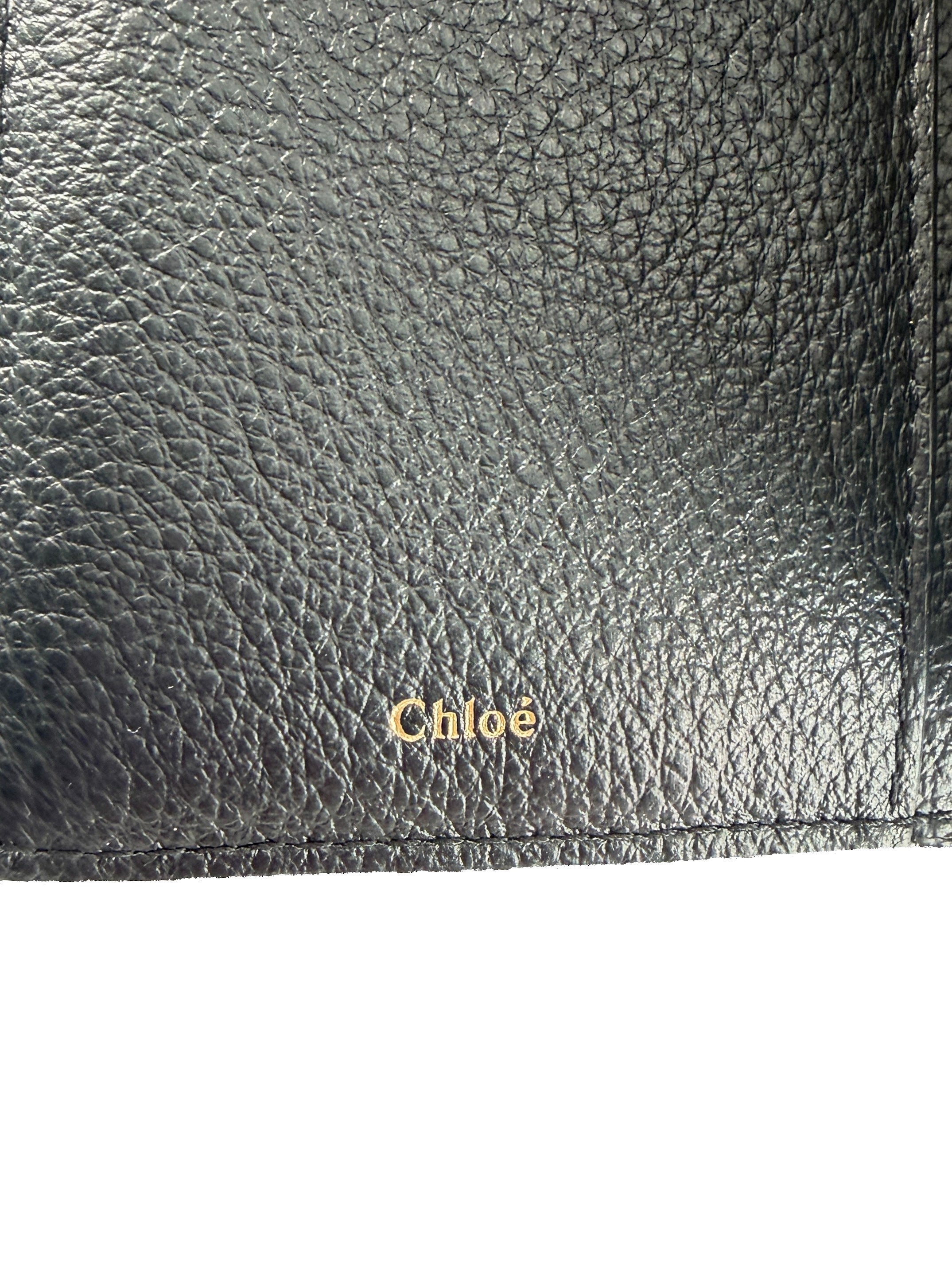 Chloé black leather medium Marcie compact wallet
