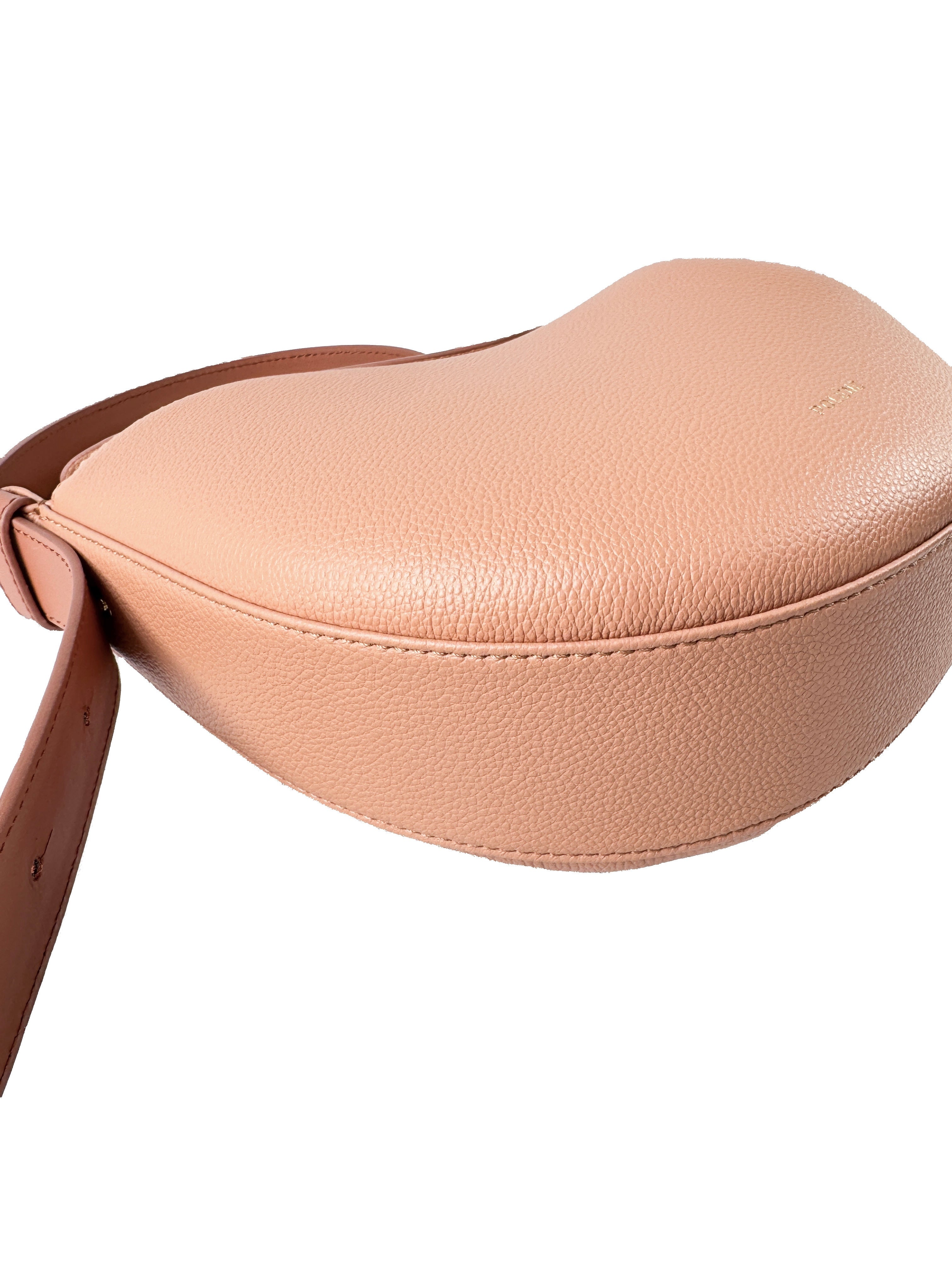 Polène peach Tonca leather crossbody