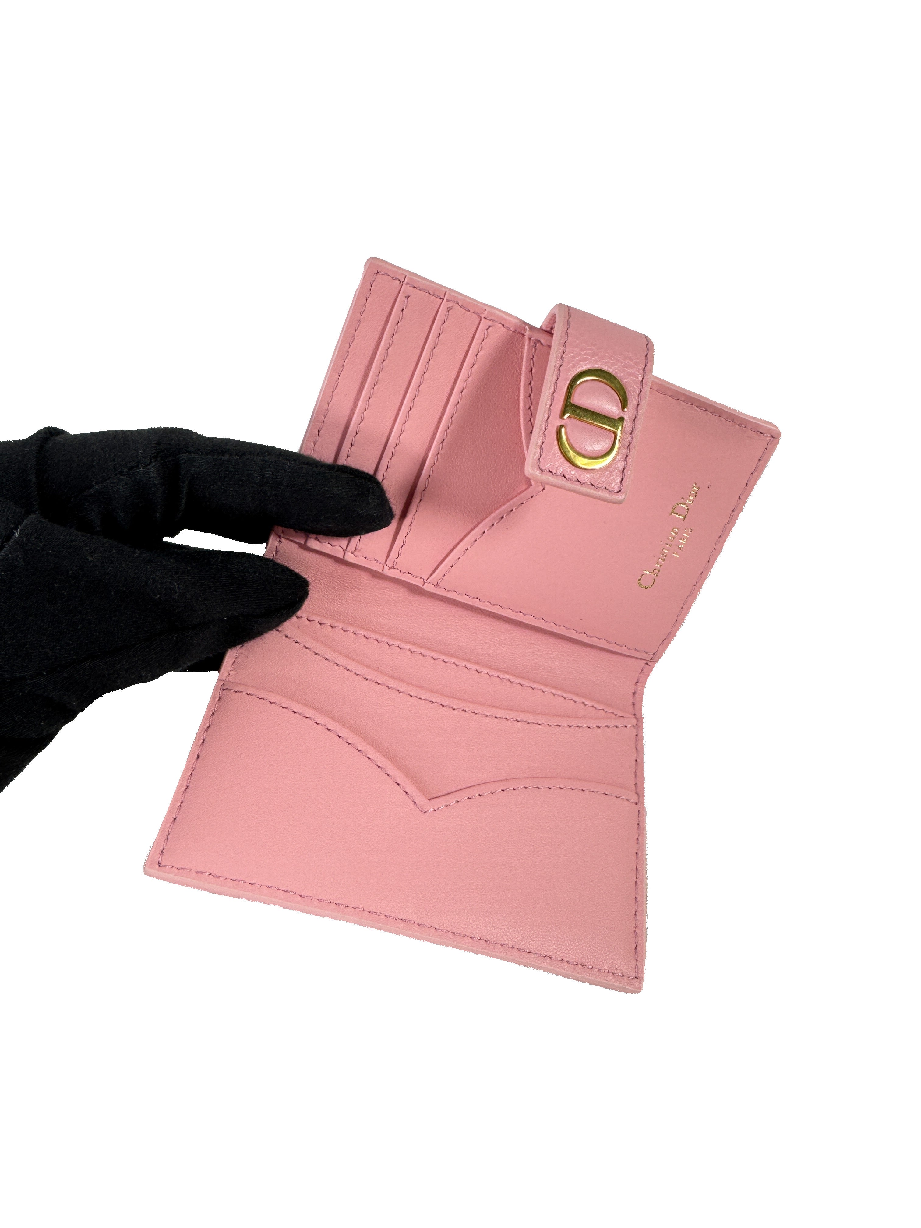 Dior pink Caro Dandelion card holder 97-MA-9293