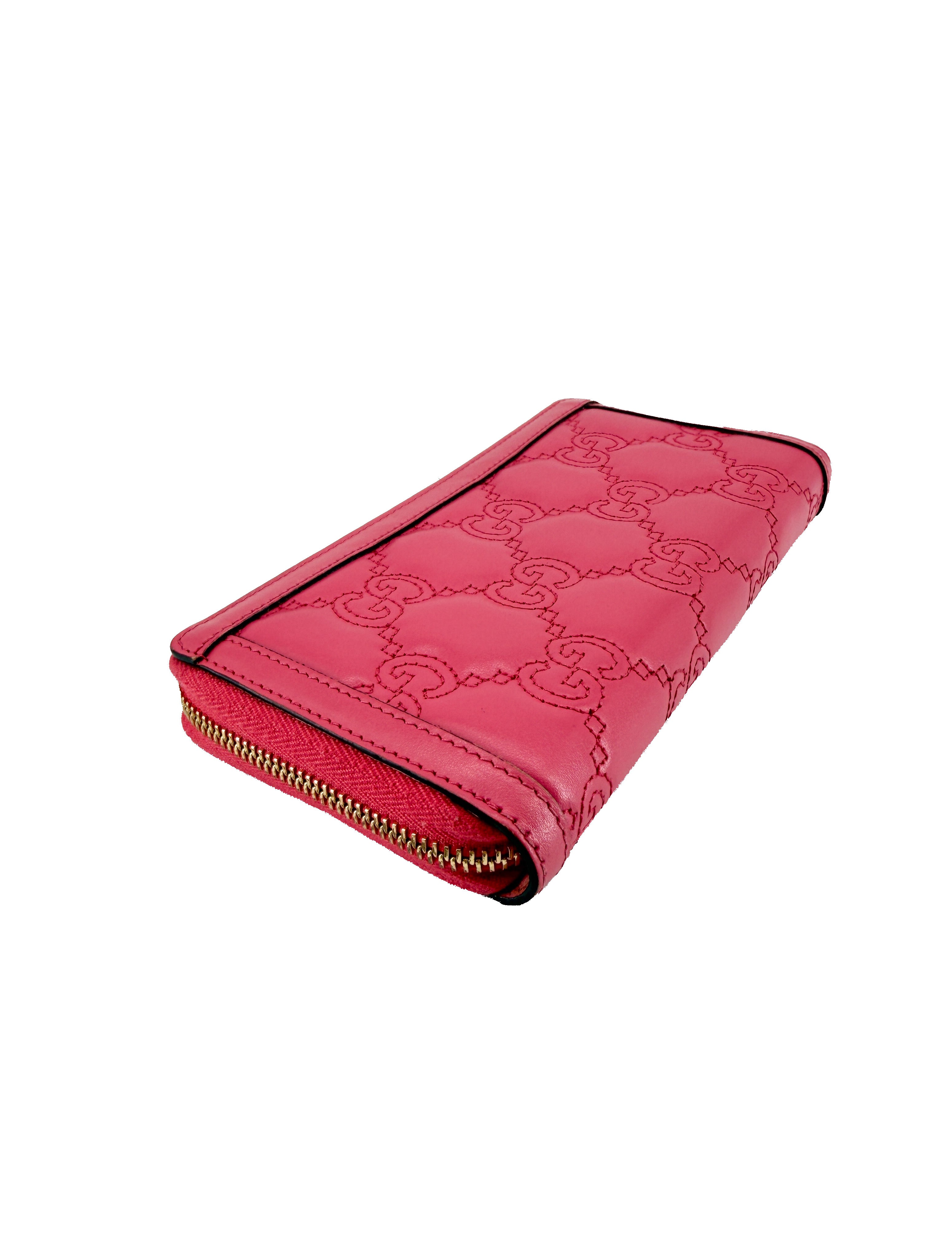 Gucci hot pink Marmont Matelassé ZA wallet 723784-1147 BOX