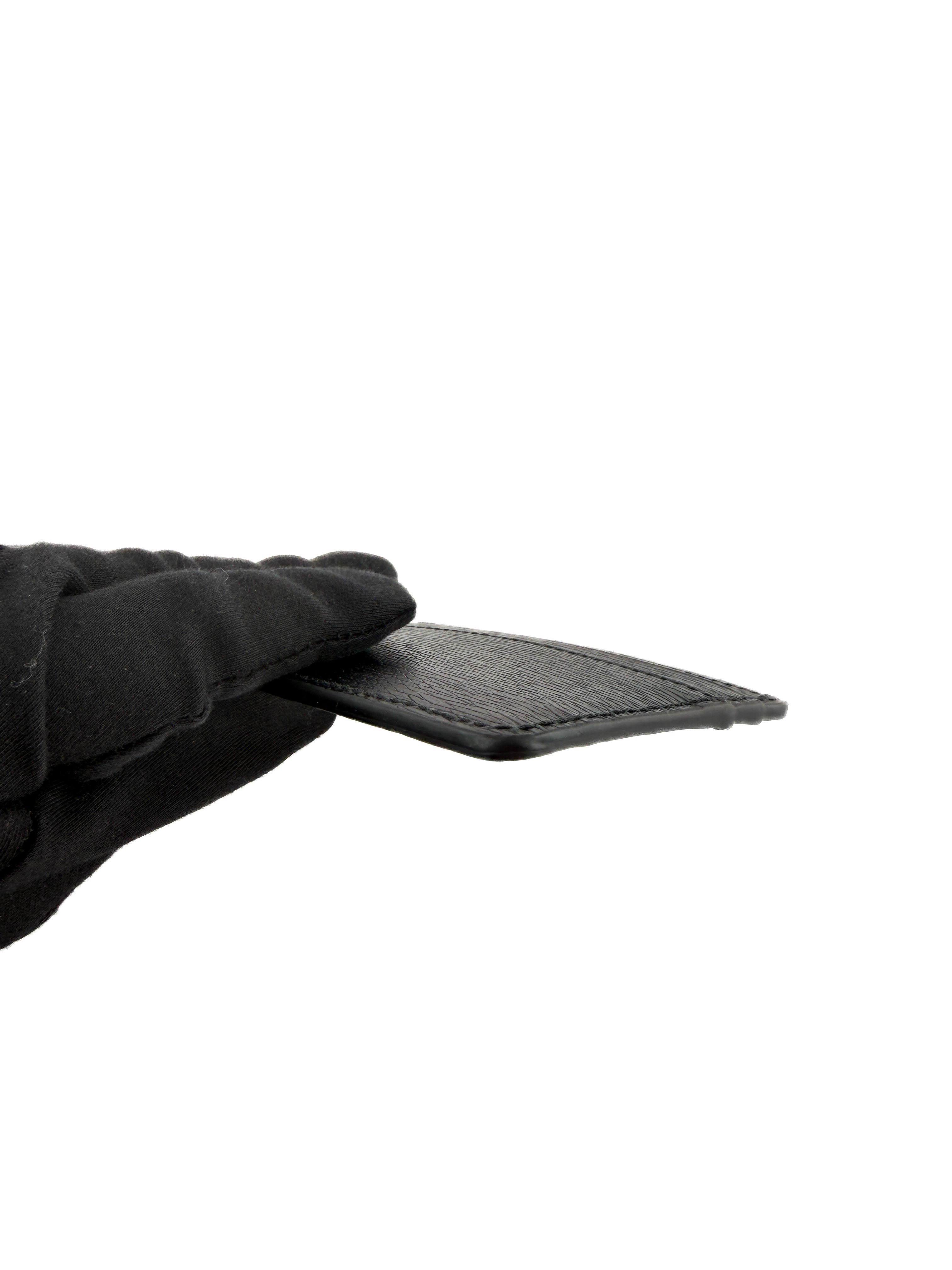 Gucci black leather card holder wallet 773428 525040