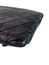 Chanel pewter chevron CC beauty clutch 21254464