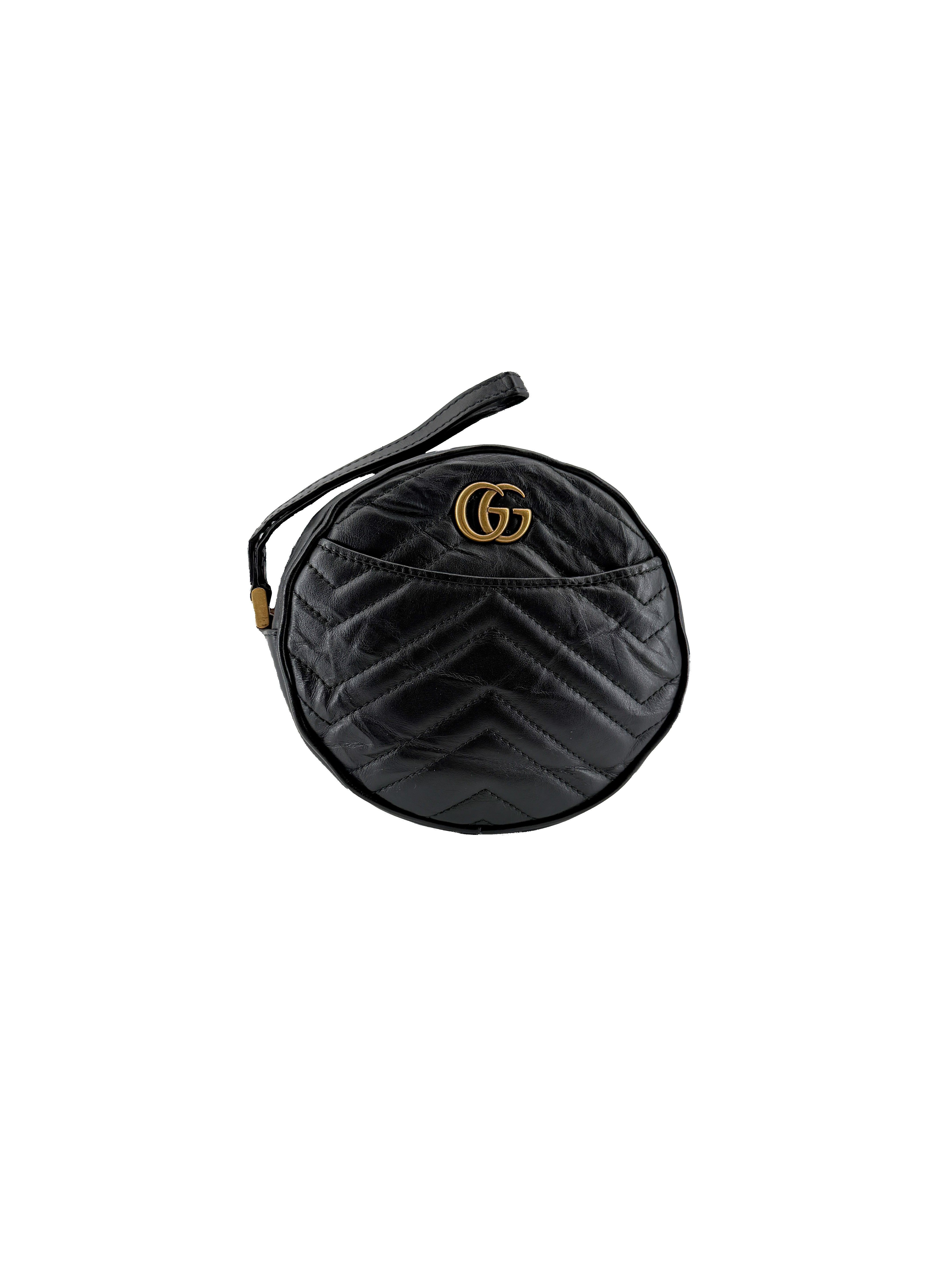 Gucci black Marmont GG wristlet 575164-584046