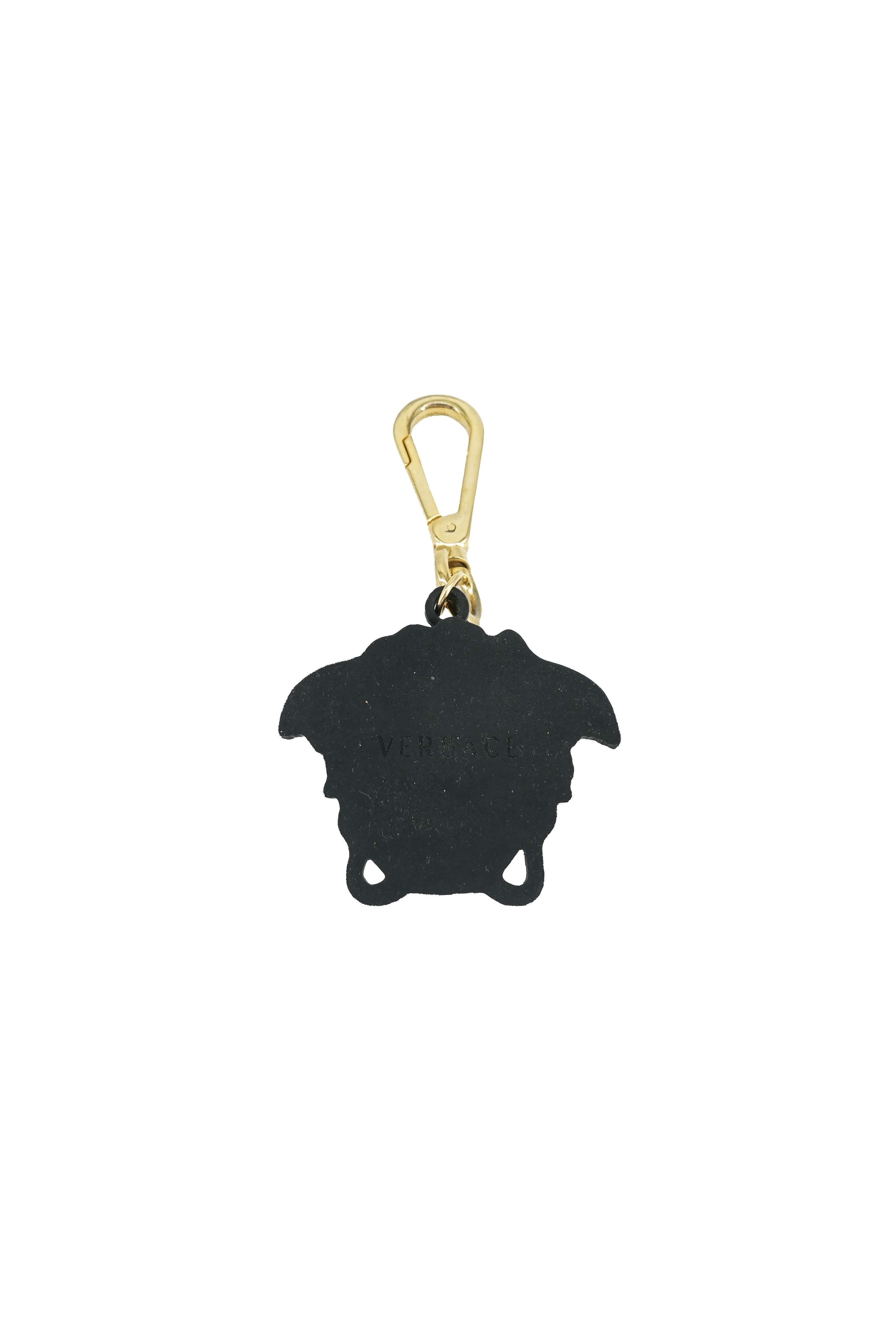 Versace black rubber Medusa key chain