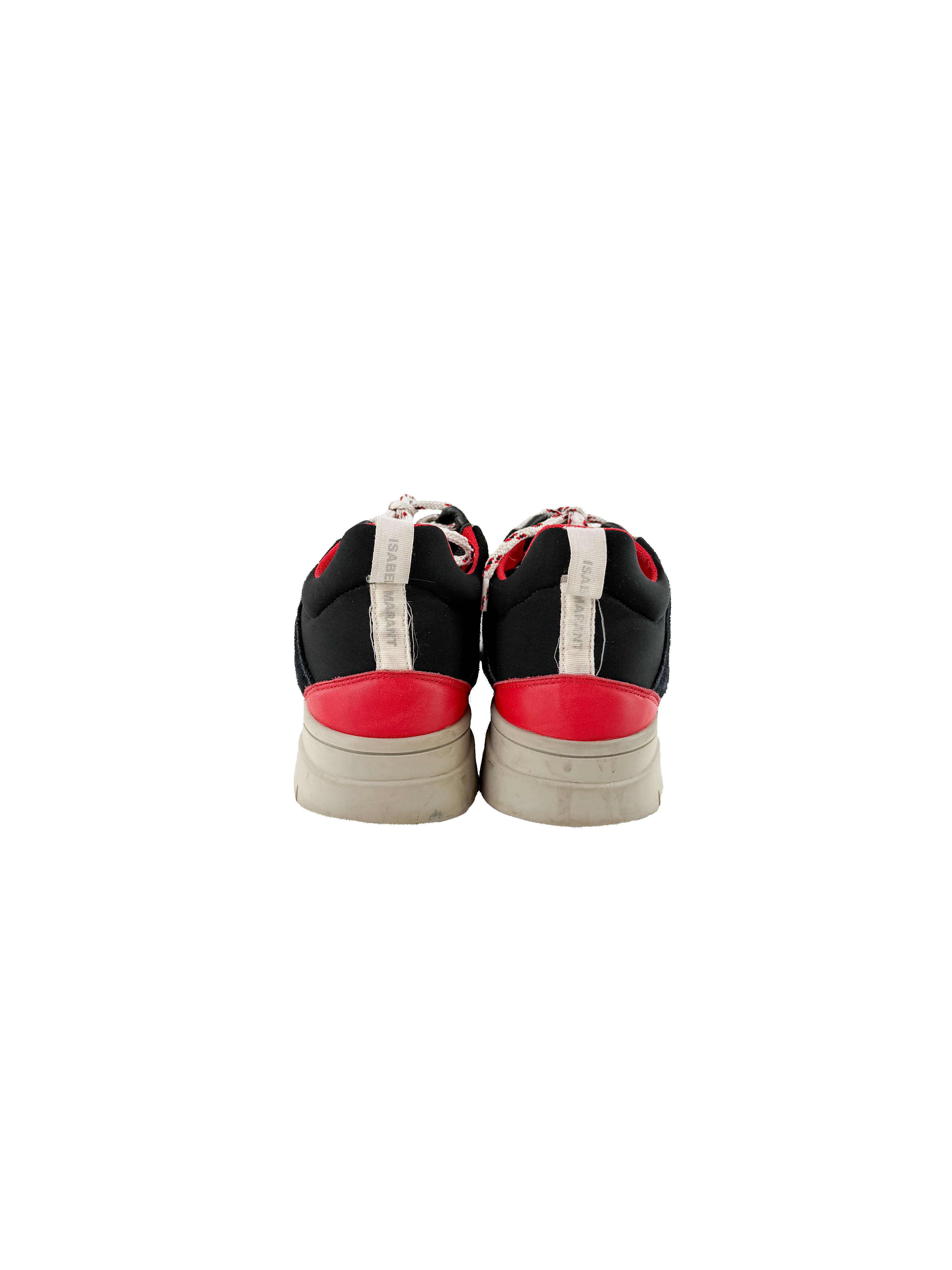 Isabel Marant black and red Kindsay sneakers size 39