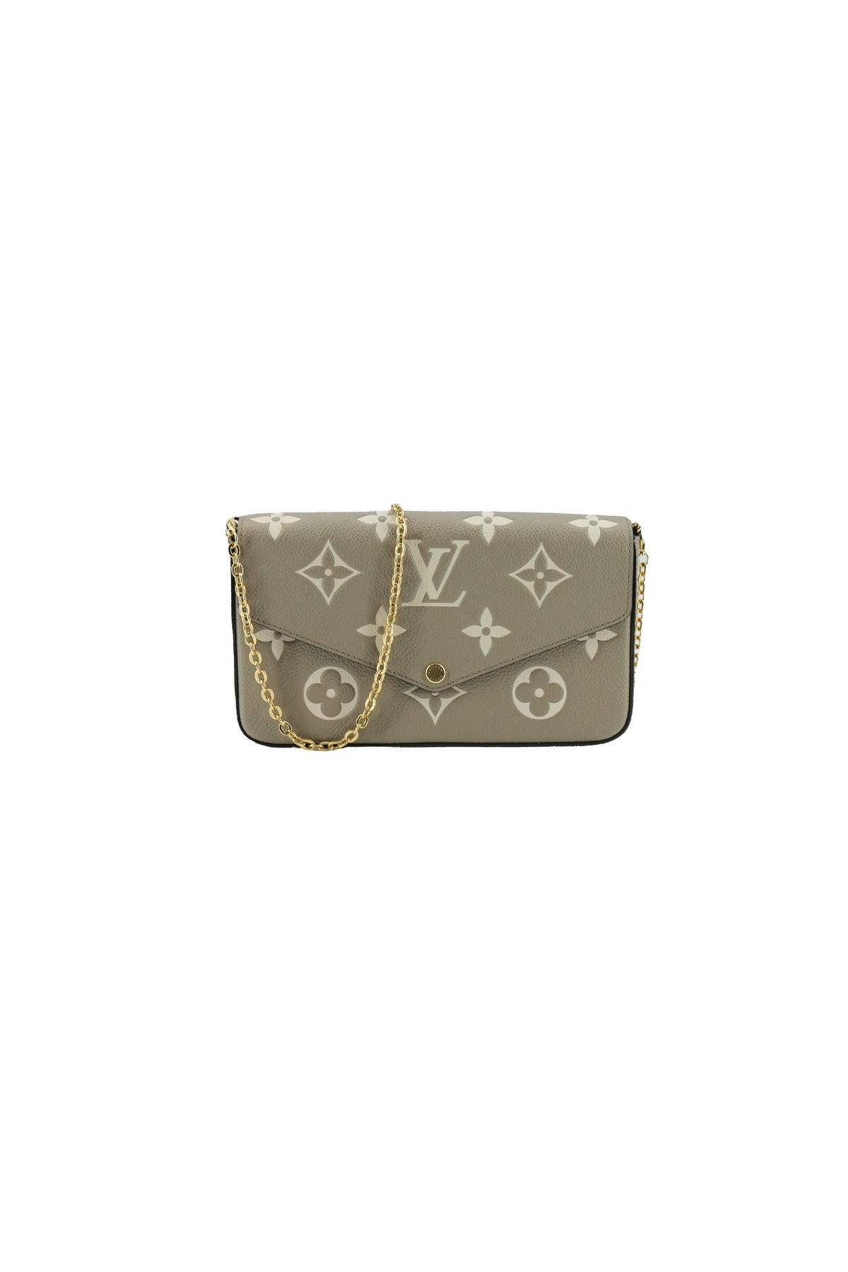 Louis Vuitton monogram empreinte Felicie pochette dove/cream NFC