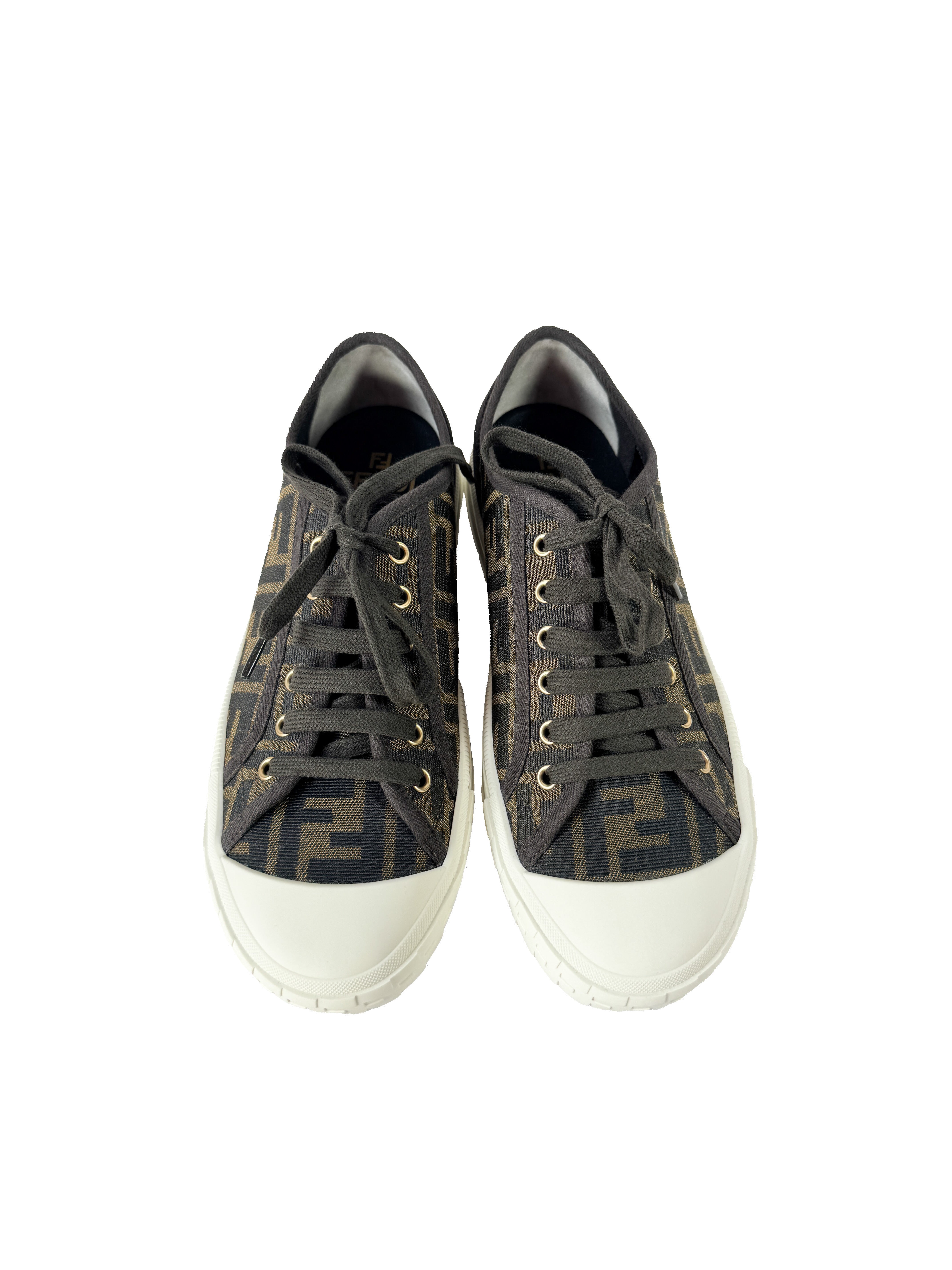 Fendi brown Zucca print sneakers size 39 NEW 8E8325