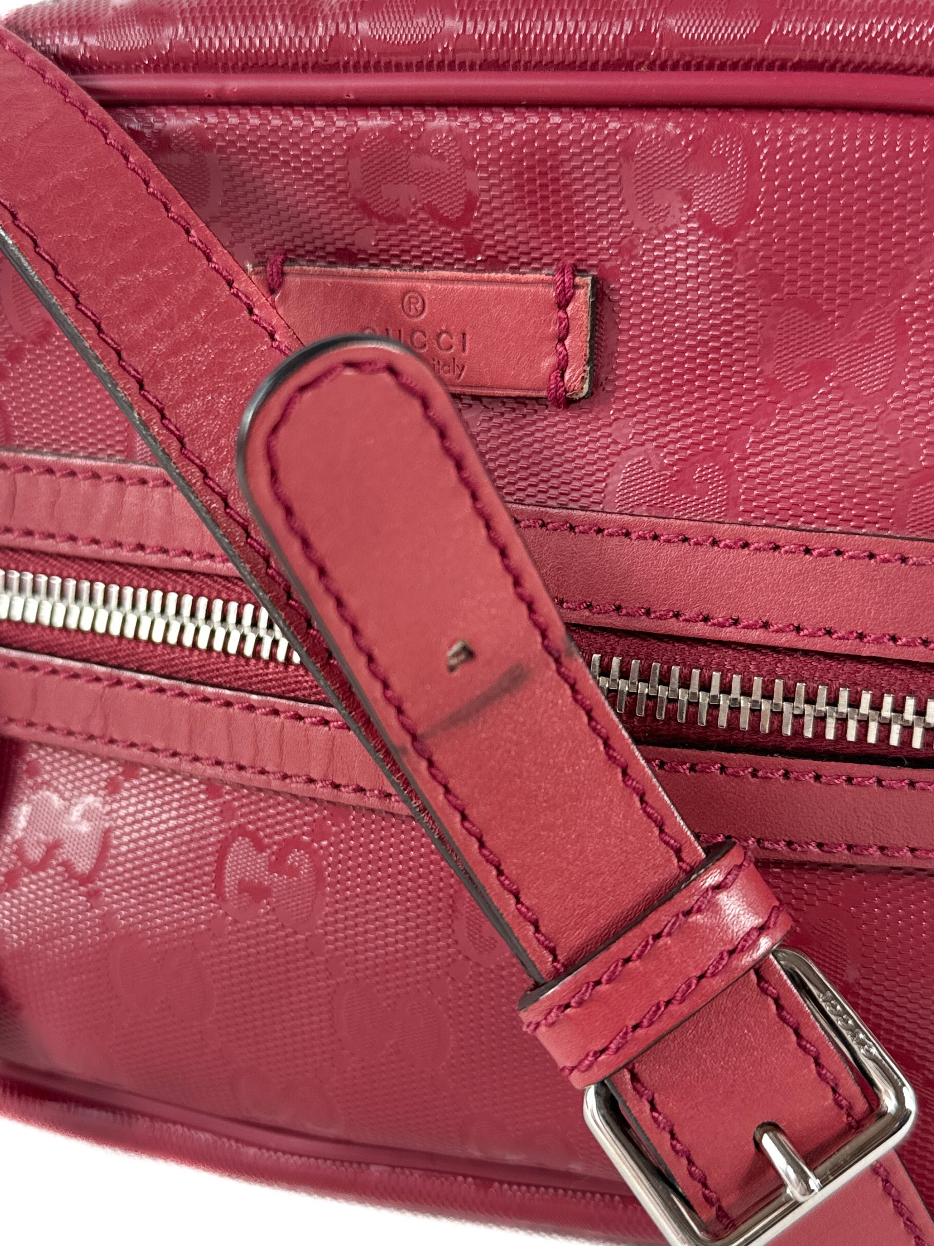 Gucci GG Imprime raspberry signature crossbody 457891