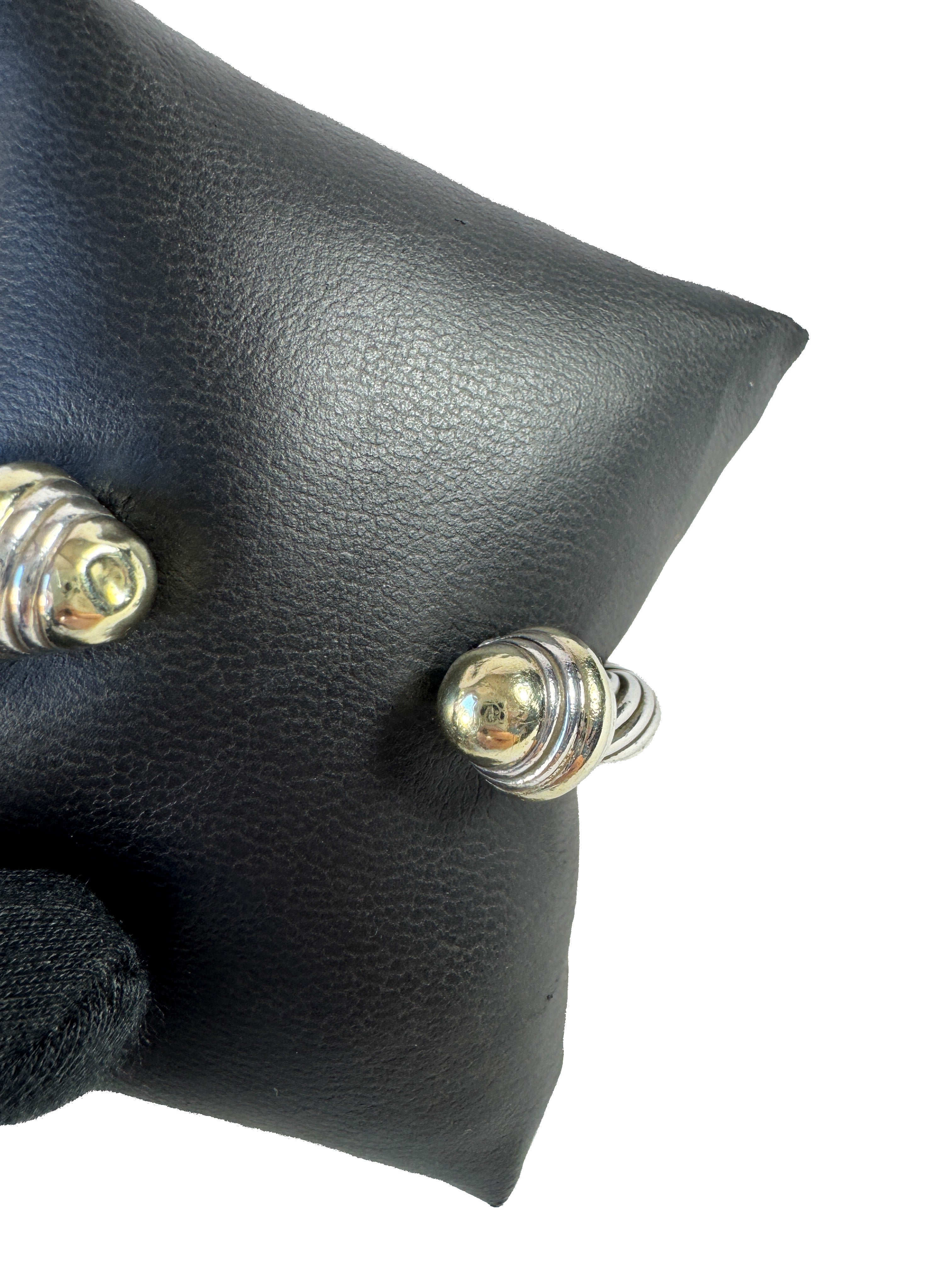 David Yurman sterling silver, 14k gold 5MM dome cable classic bracelet