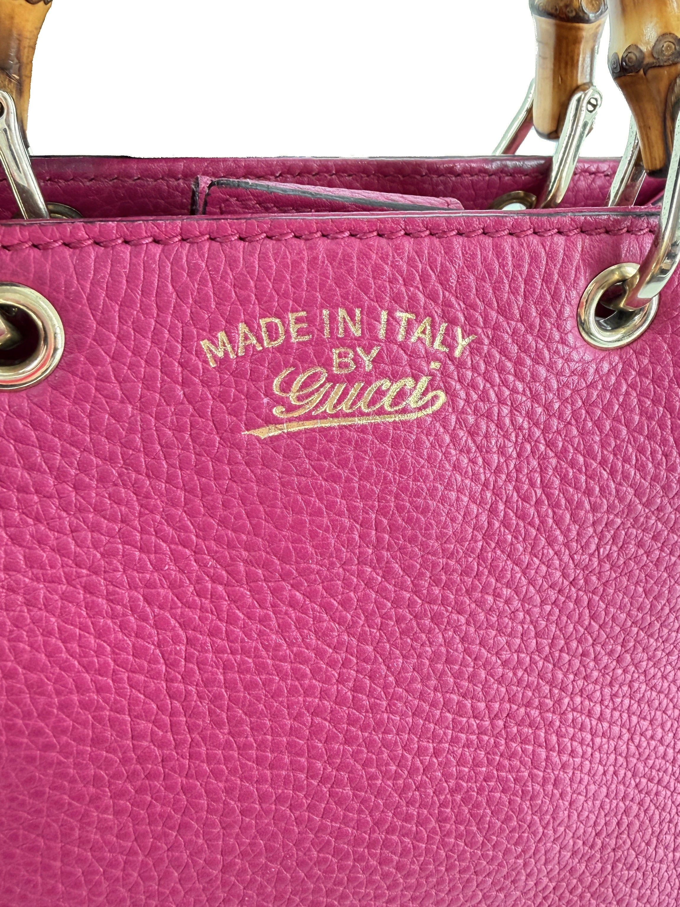 Gucci magenta small Bamboo shopper tote 368823 001998