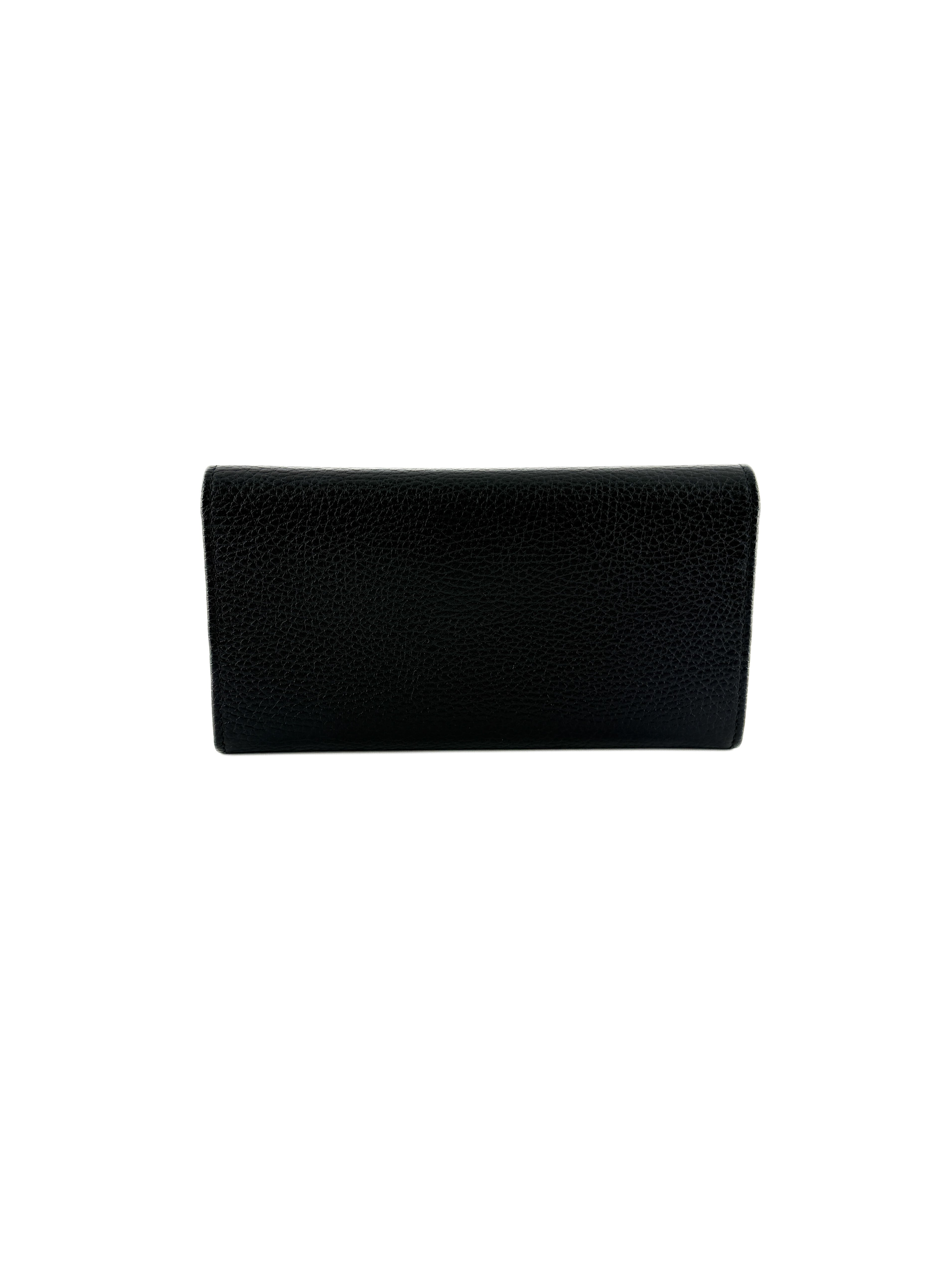 Gucci black leather Butterfly wallet 499359 1147