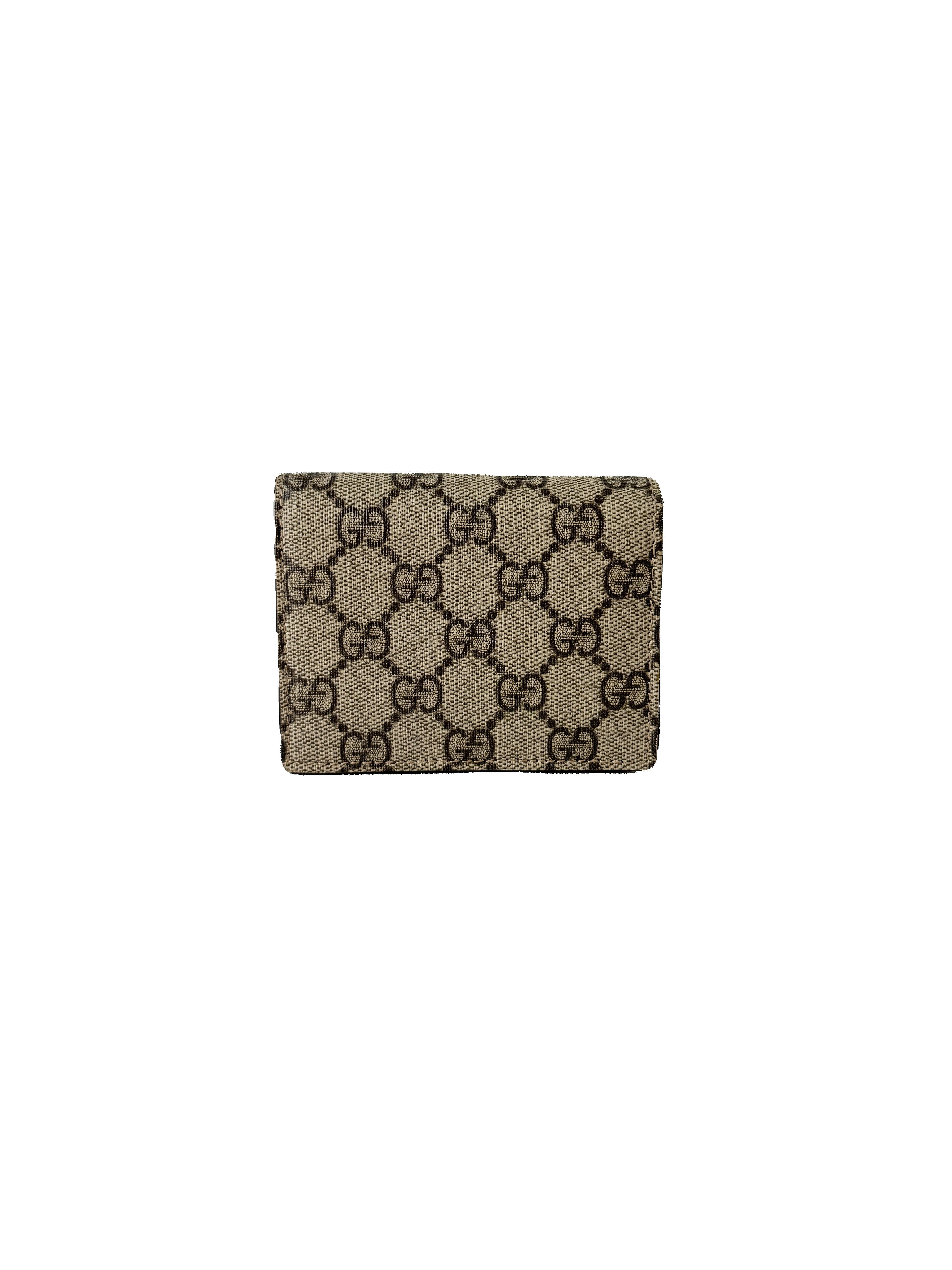 Gucci brown signature GG heart compact wallet 6488480416