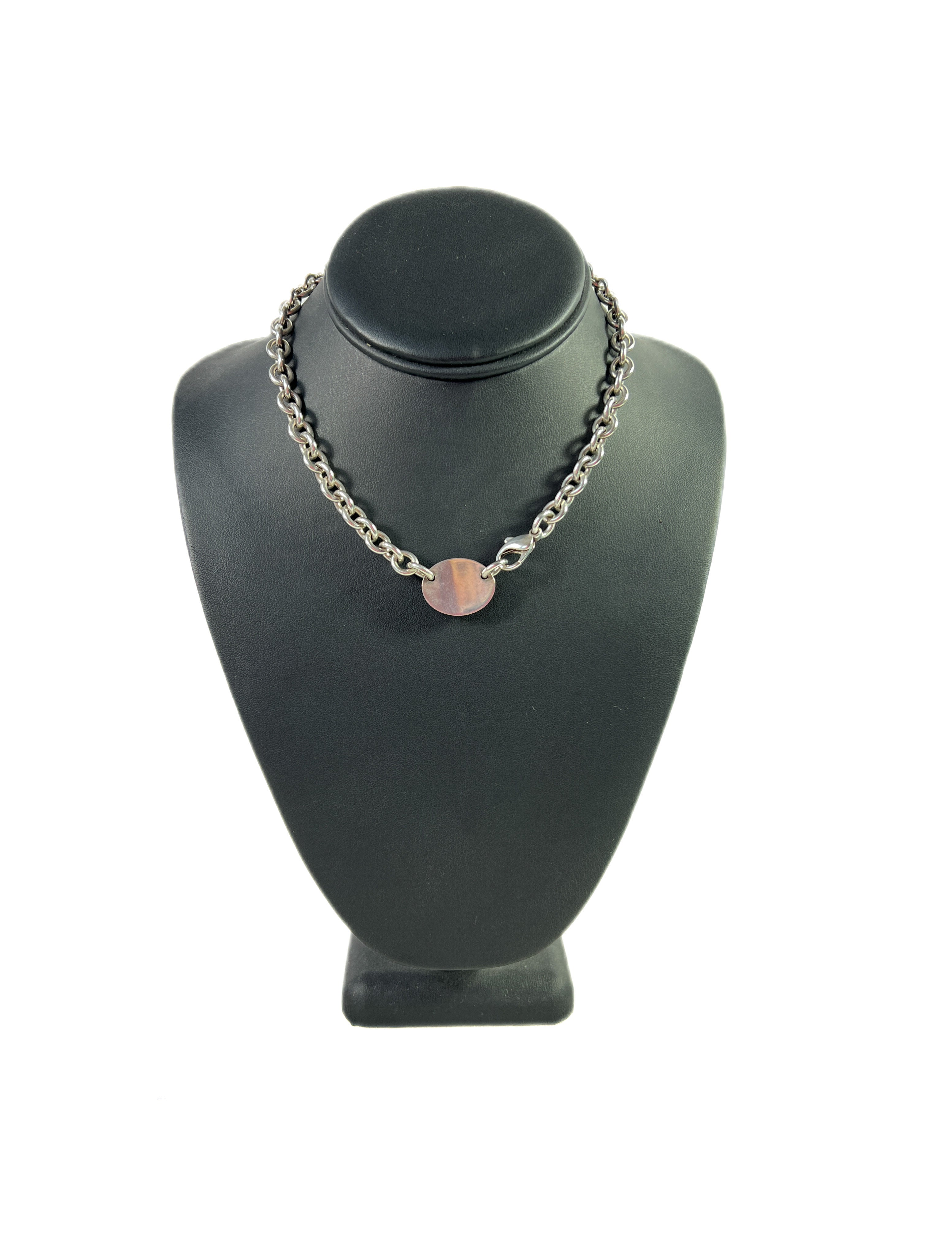 Tiffany & Co return to oval collar necklace